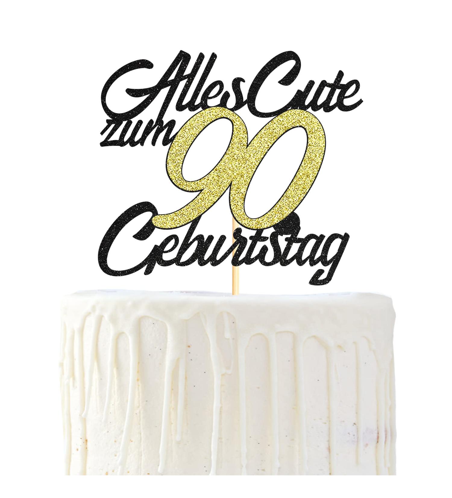 Happy 90th Birthday Cake Topper Sumerk 1 Piece Tortendeko for International Shipping - Buy Online on GoSupps.com