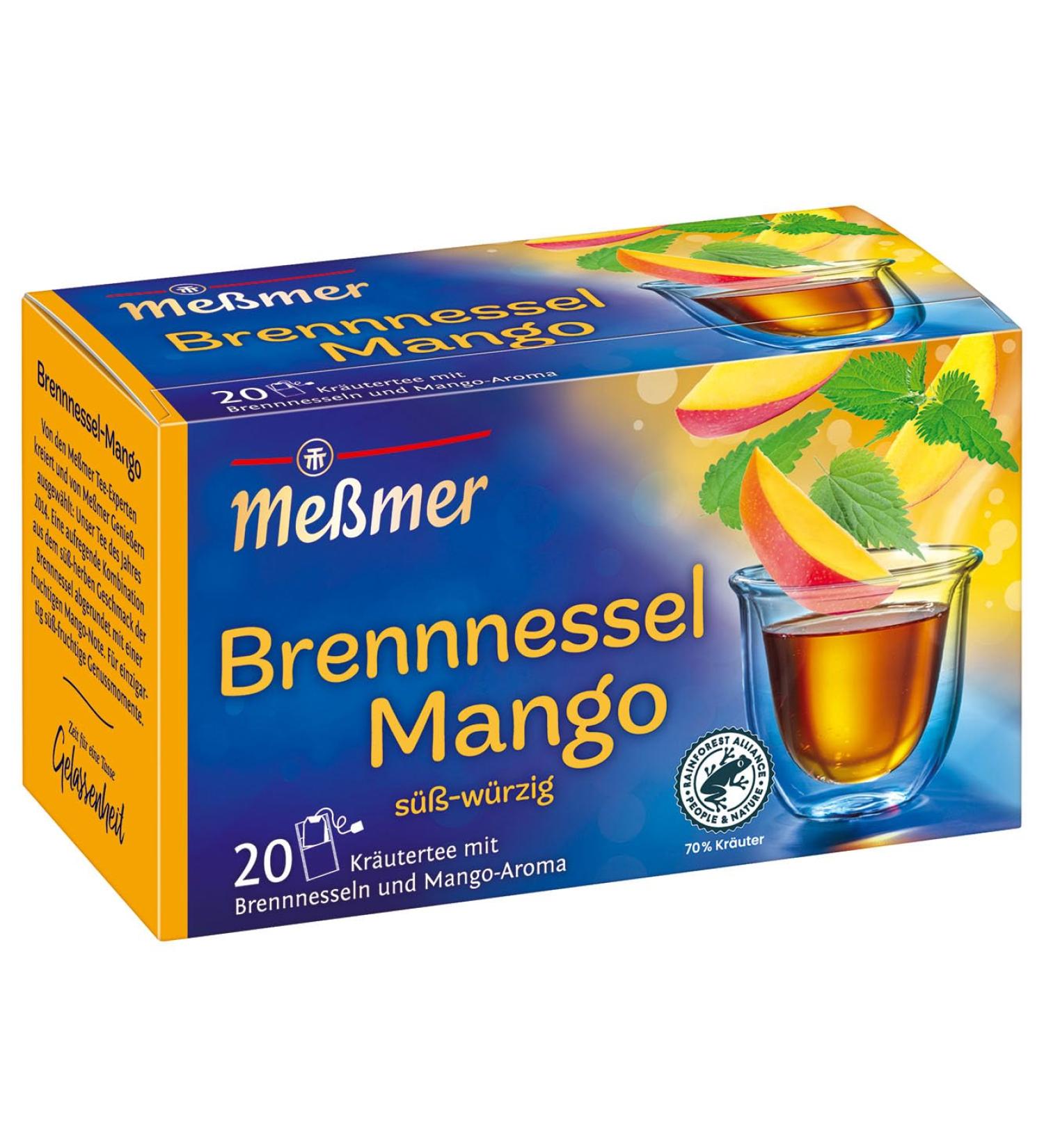 Me mer Nettle-Mango Tea Bags | Vegan Gluten-Free & Lactose-Free | 20 Bags - Shop Internationally - Buy Online on GoSupps.com