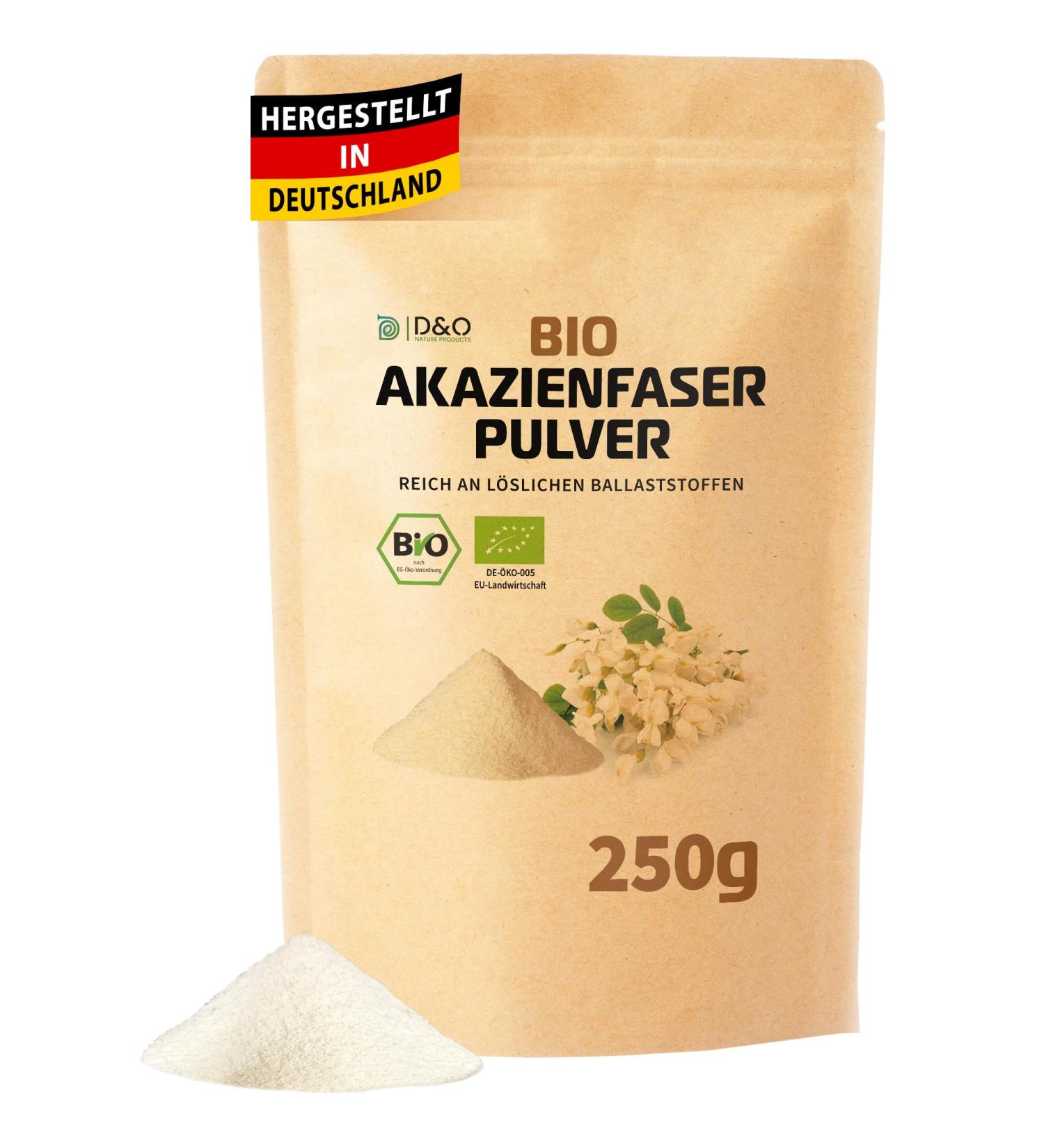 Organic Acacia Fiber Powder 250g | Natural Vegan Soluble Fiber | Well-Tolerated Dietary Fiber | 1 Pack - Buy Online on GoSupps.com
