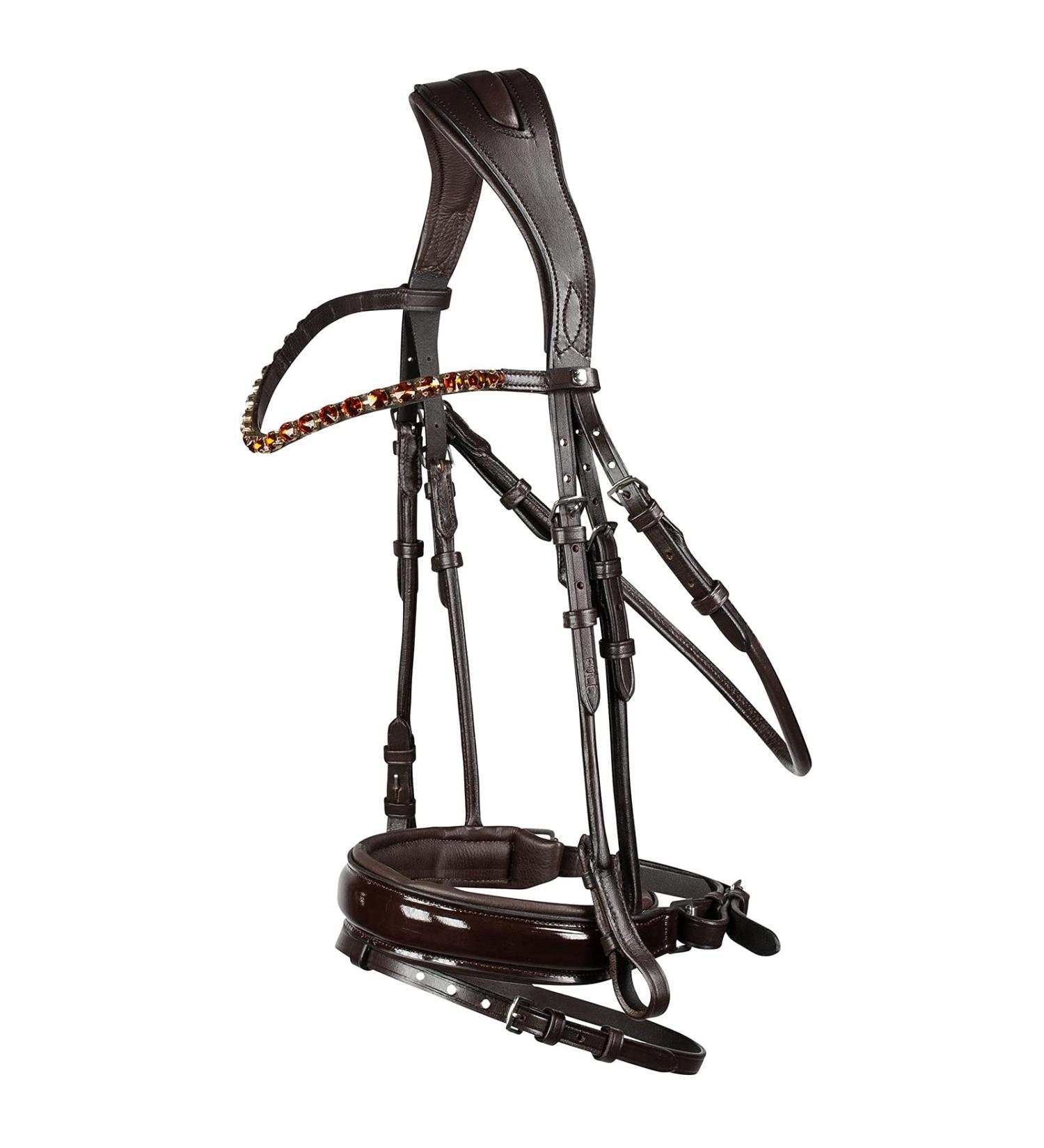 HORZE Horse Bridle Clermont Anatomical for Warmblood & Thoroughbred - Dark Brown C (C) - Premium Quality eCommerce Shipping Worldwide - Buy Online on GoSupps.com