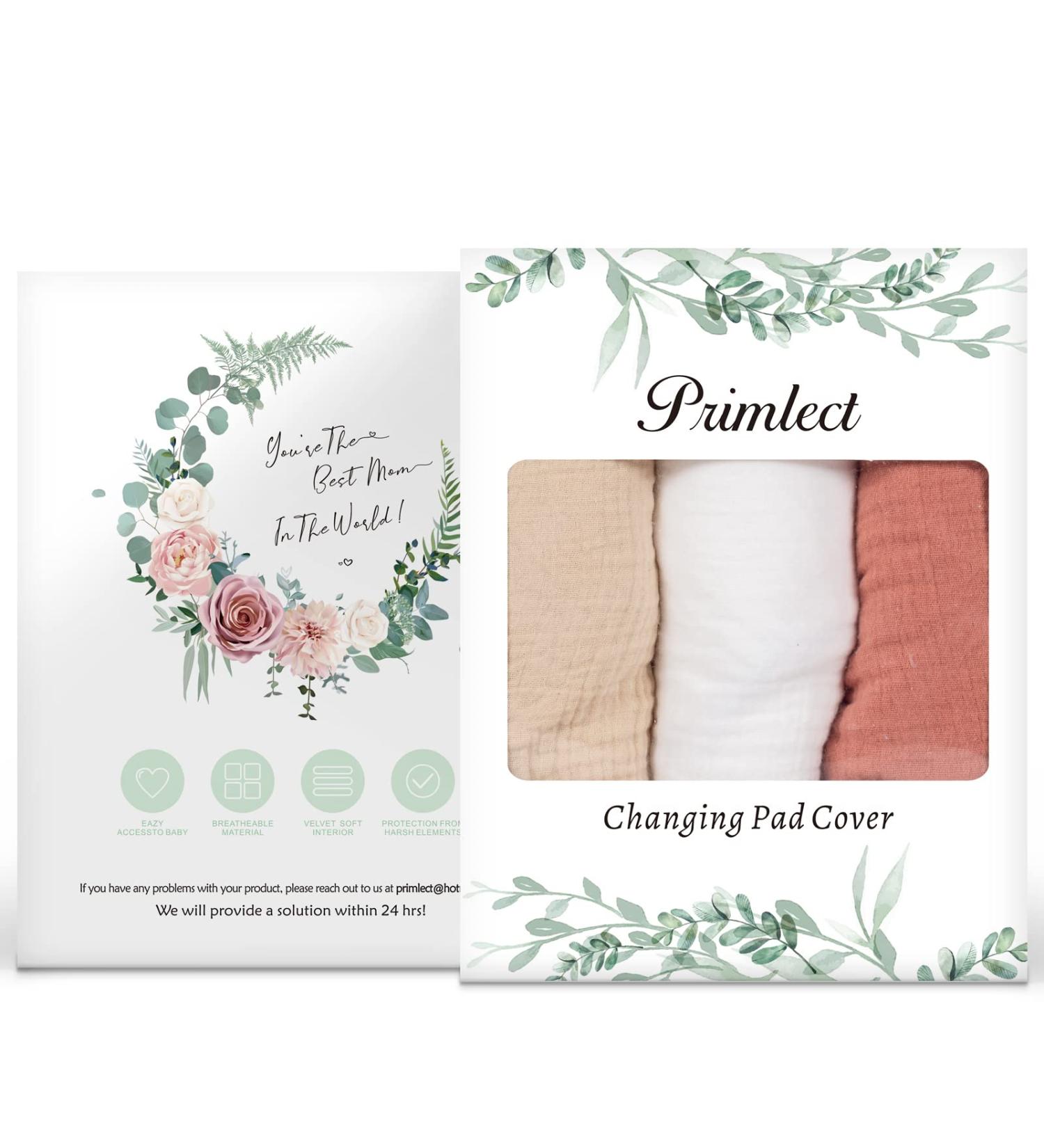 Muslin Changing Pad Cover Unisex  Solid Color Muslin Baby Changing Mats for Boys & Girls  100% Cotton 3-Pack Breathable and Skin-Friendly Changing Table Covers  Large White v2 - Buy Online on GoSupps.com