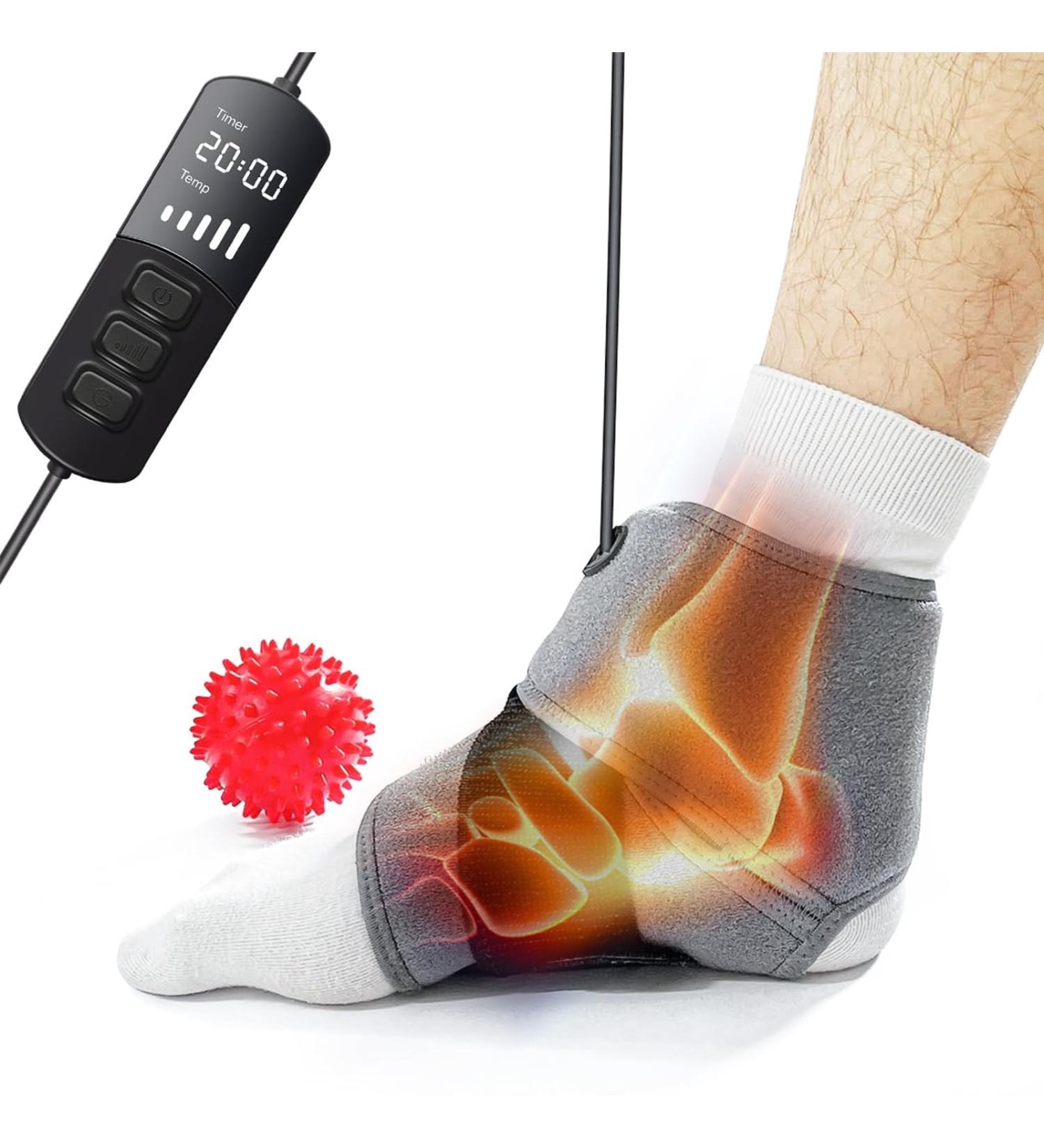Aroma Season Ankle Heating Pad - Heated Ankle Wrap for Sports Injury Relief | 5 Heat & 6 Timer Settings | Warm Compress for Ankle Sprains Recovery - Buy Online on GoSupps.com