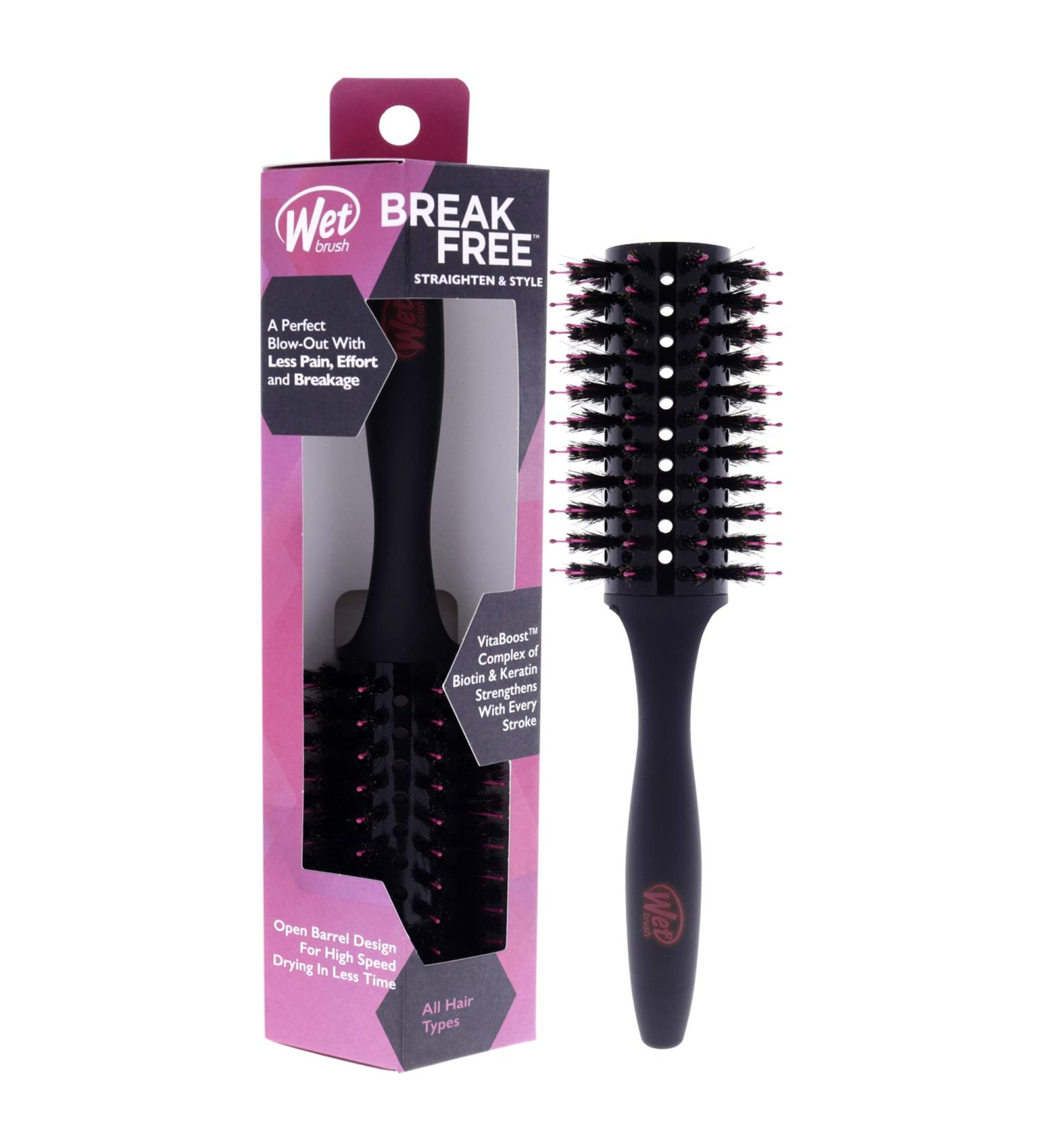 Wet Brush Straighten & Style Round Brush - Ideal for All Hair Types - Achieve a Perfect Blow Out with Ease, Less Pain & Breakage - Open Barrel Design for Quick Drying - Buy Online on GoSupps.com