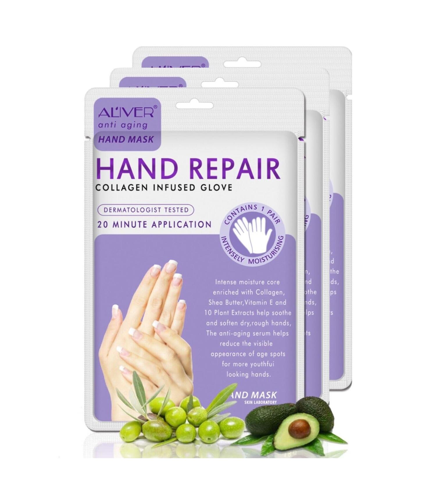 Buy P-Beauty Lavender Hand Mask - 3 Pairs Moisture Gloves Collagen & Vitamin Rich for Cracked Dry Hands | Anti-Aging Peeling Mask & Hand Cream - International Shipping! - Buy Online on GoSupps.com