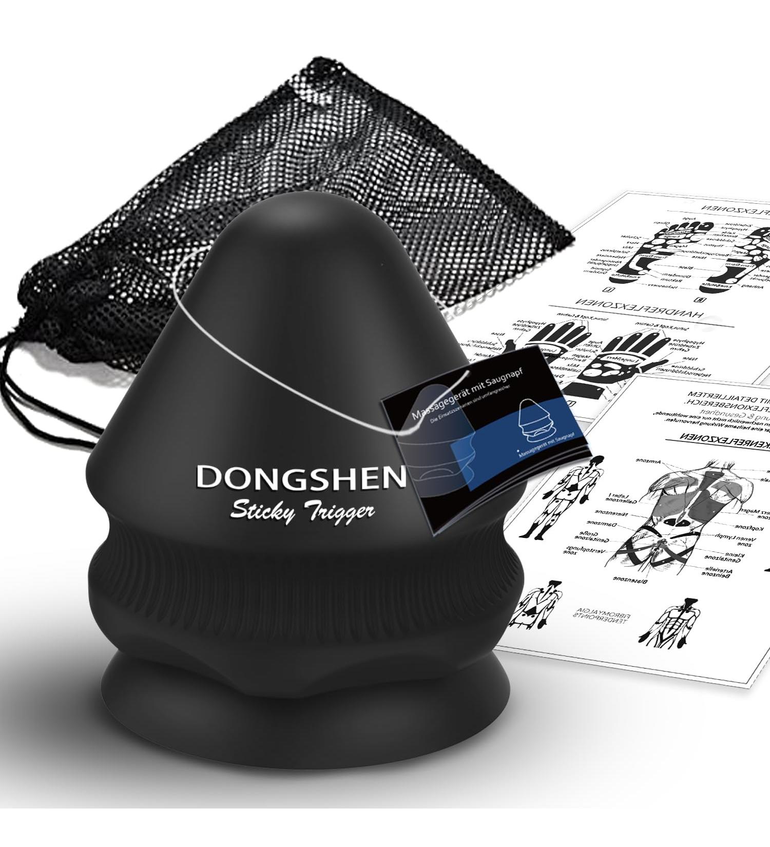 Dongshen Triggerpunkt Presser - Fascia & Massage Ball with Suction Cup for Muscle Pain Relief | Perfect for Shoulders Neck Back & Legs - Black - Buy Online on GoSupps.com