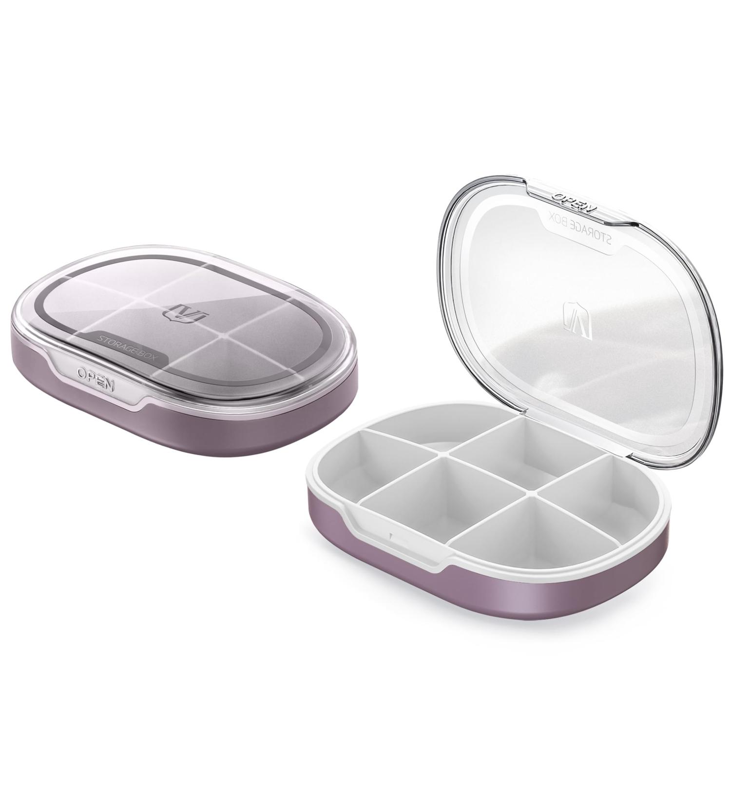 Buy Pill Organizer 2 Pack - Small Pill Box for Purse & Pocket | Daily Medicine & Vitamin Storage | Six-Compartment Supplement Case (Russet) - International Shipping Available - Buy Online on GoSupps.com