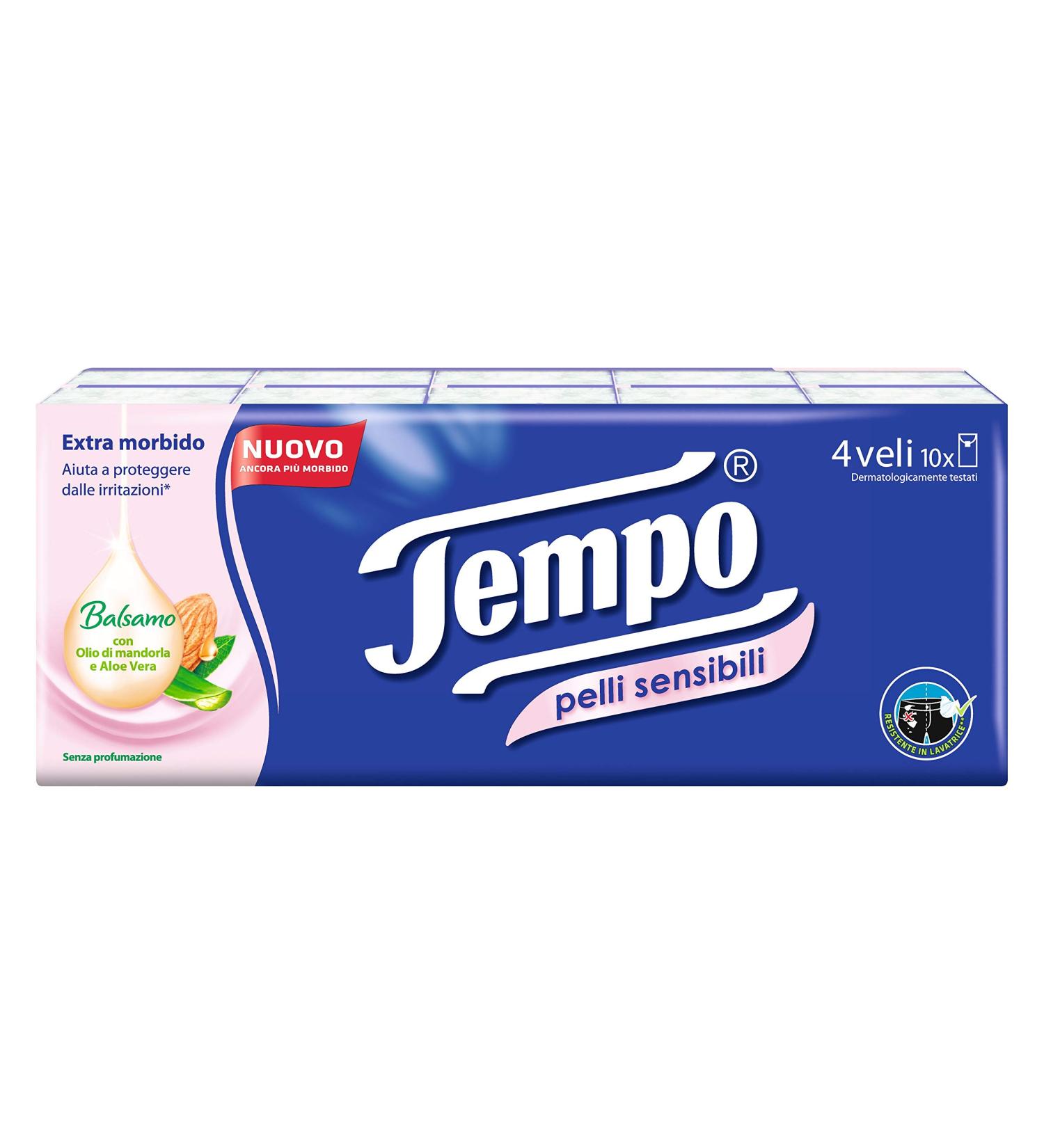 Tempo Tissues 4-Ply with Aloe Vera | 10 Packs of 9 - Gentle for Sensitive Skin | Shop Internationally - Buy Online on GoSupps.com