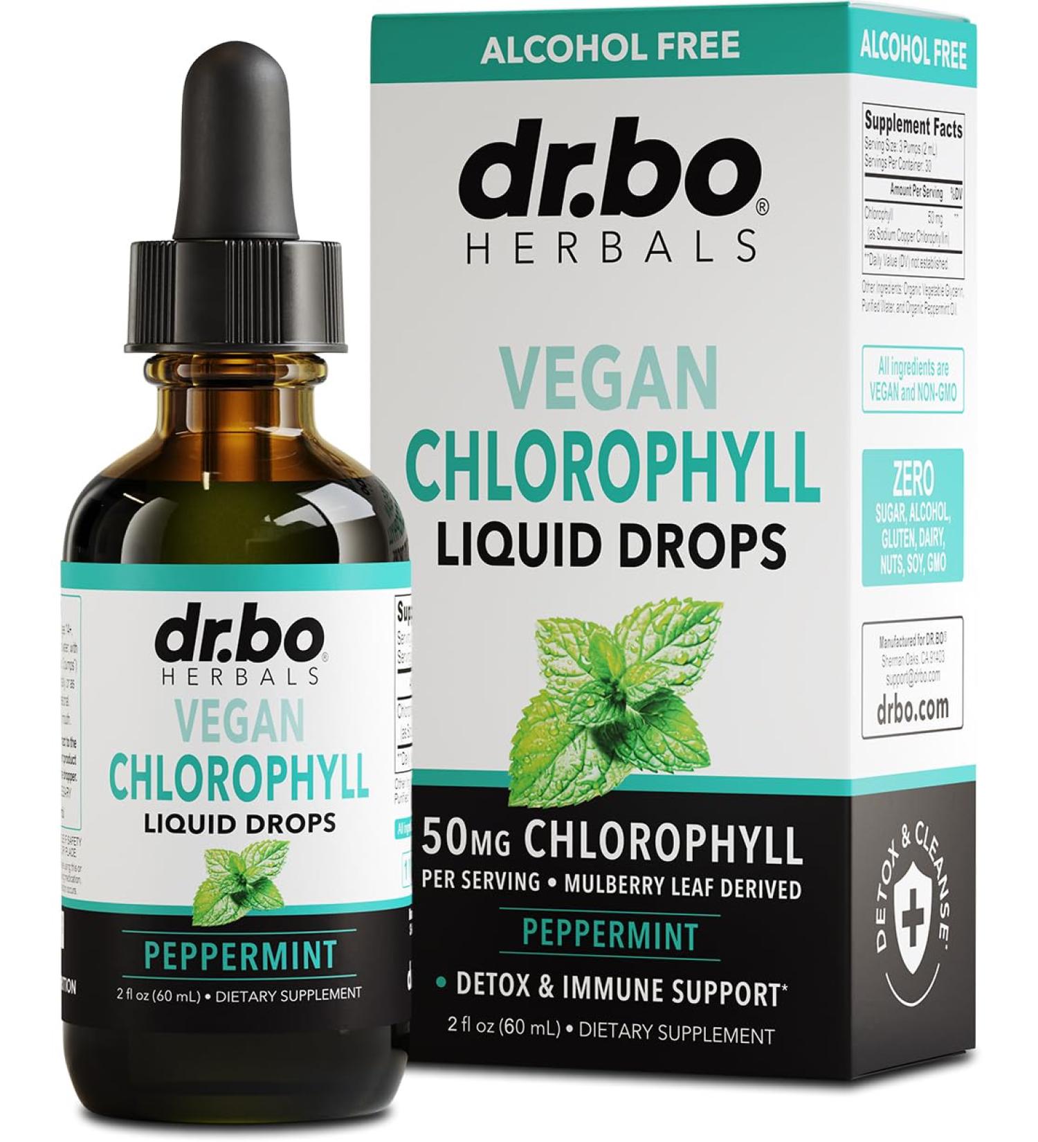Chlorophyll Liquid Drops - Vegan Body Detox Supplement for Energy & Immune Support | Natural Odor Cleanse & Deodorizing | 2 oz - Buy Online on GoSupps.com