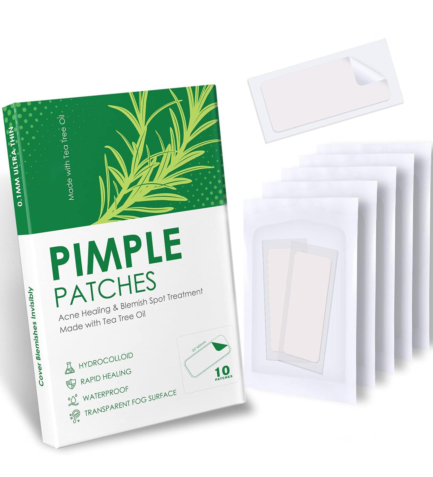 Buy NiHealth Large Tea Tree Oil Acne Pimple Patch - Hydrocolloid Blemish Cover | 25mm & 60mm (10 Counts) | Fast International Shipping - Buy Online on GoSupps.com