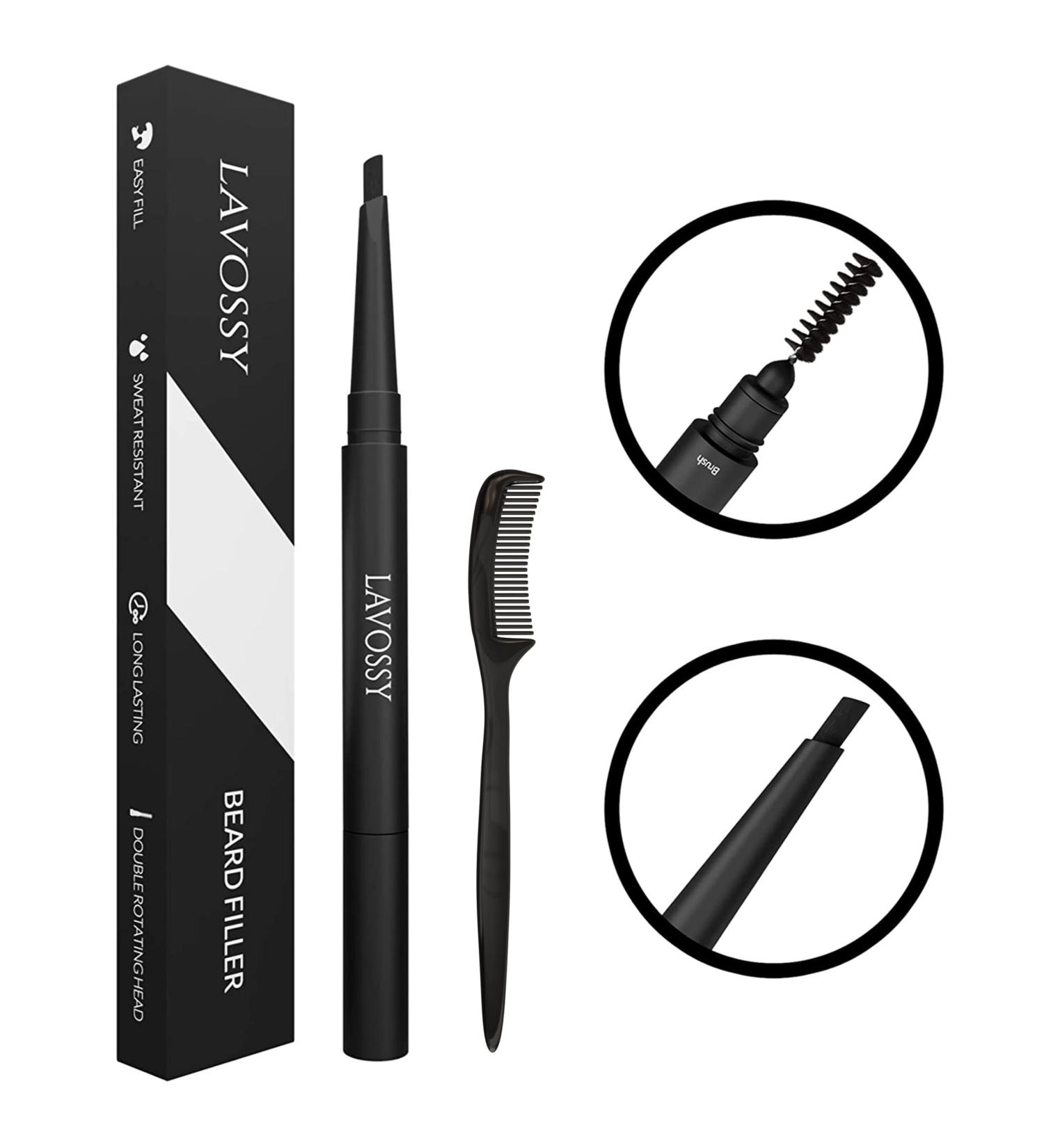 LAVOSSY Beard Filler for Men Black - Waterproof Beard Filling Pen Kit for Natural & Sleek Beard Enhancement - Buy Online on GoSupps.com