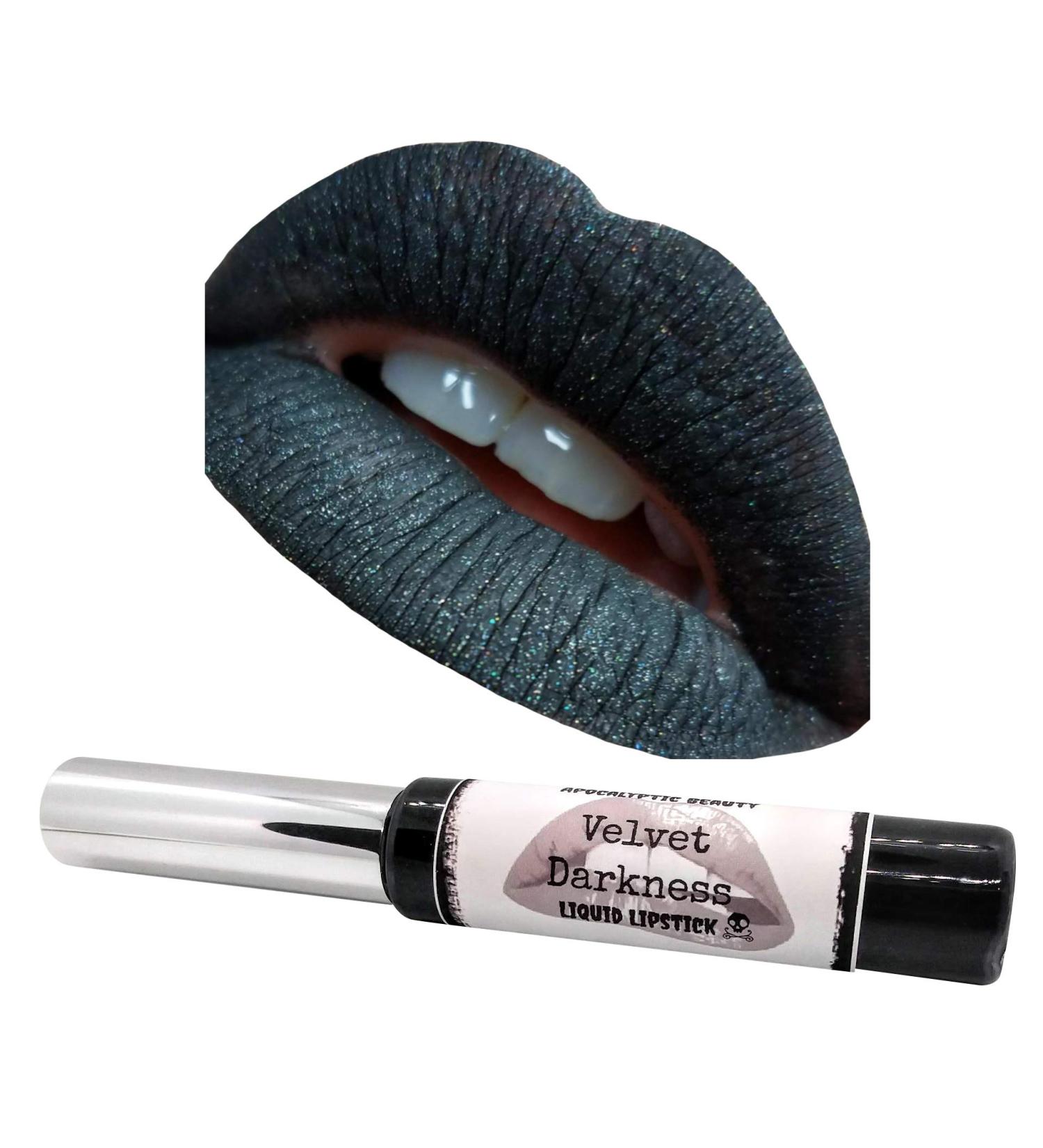 Apocalyptic Beauty Black Dark Lipstick - Teal Blue Green Goth Liquid Lipstick - Vegan & Cruelty-Free Cosplay Beauty inspired by Horror & Pop Culture - Buy Online on GoSupps.com