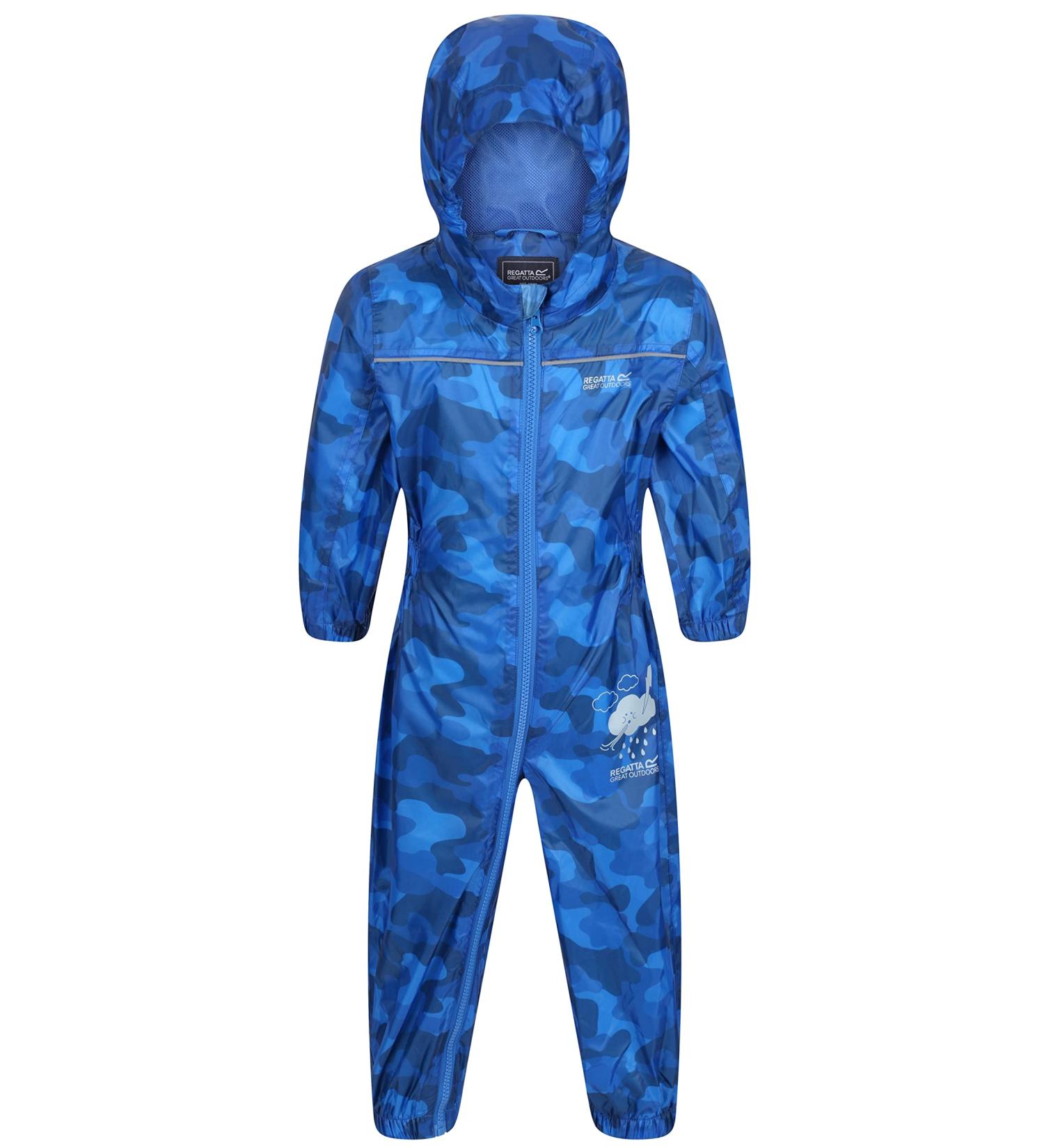 Regatta Kids Puddle Iv All-in-One Suit 12-18 Oxford Blue Camo - Unisex | Waterproof Outerwear - Buy Online on GoSupps.com
