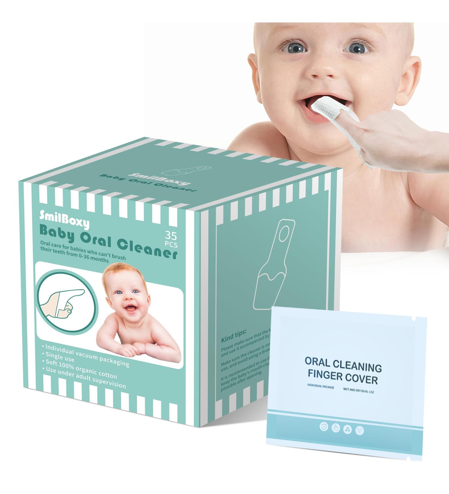 Smilboxy 35pcs Finger Cuff Baby Oral Cleaner - Toddler Toothbrush for 0-36 Months | Gentle Mouth Care & Tongue Cleaning - Buy Online on GoSupps.com