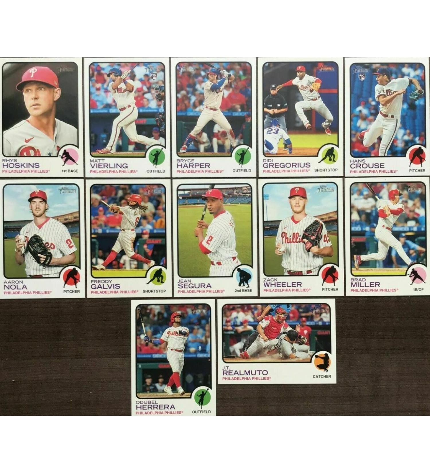 Philadelphia Phillies 2022 Topps Heritage Team Set with Bryce Harper | 12 Cards Complete Basic Collection - Buy Online on GoSupps.com