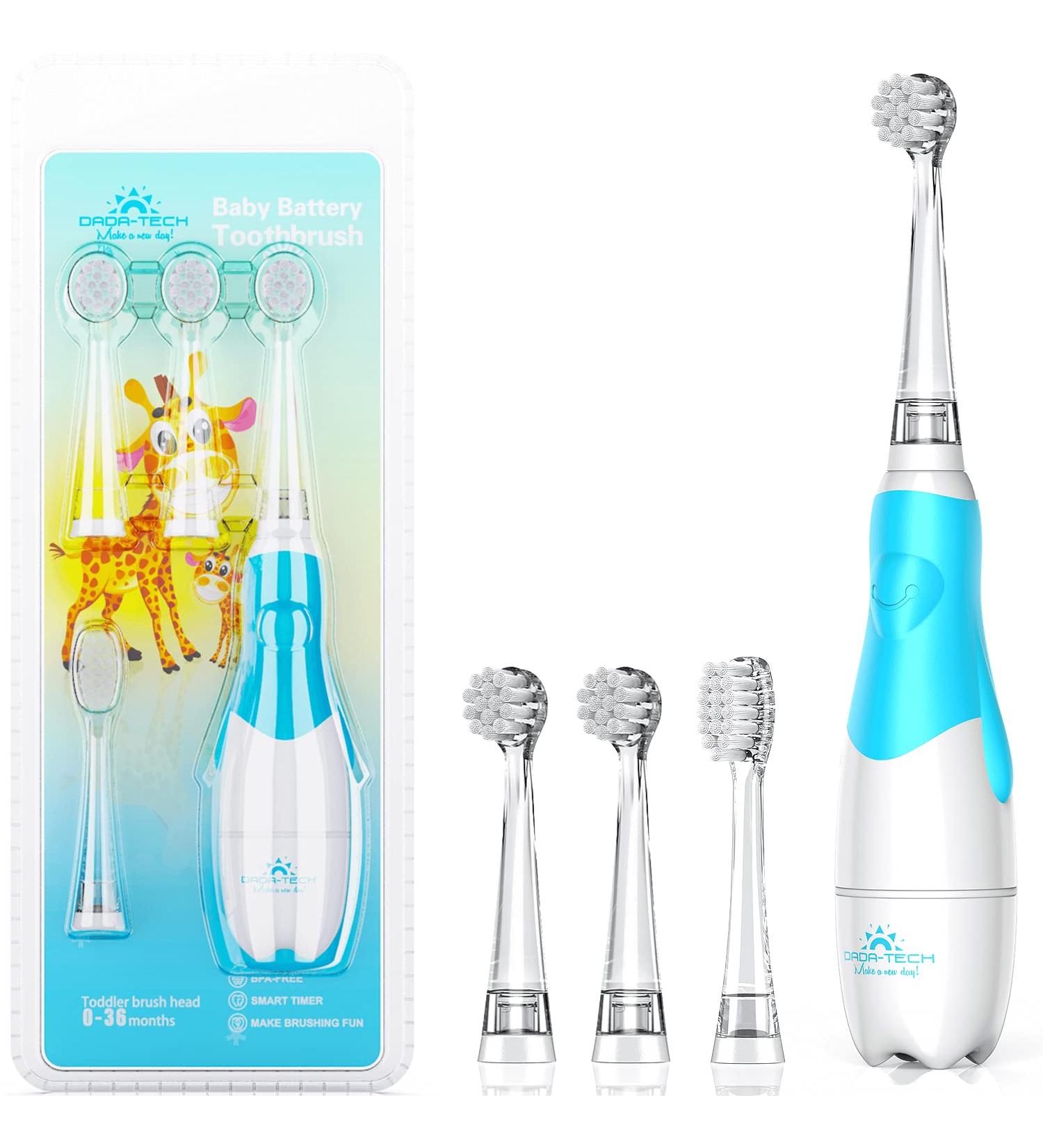 Baby Electric Toothbrush with Smart LED Timer and Sonic Technology - Blue | Ages 0-3 Years - Buy Online on GoSupps.com