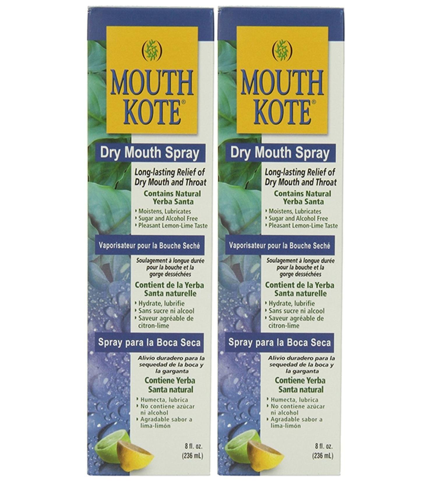 Mouth Kote Dry Mouth Spray Oral Moisturizer with Yerba Santa 8 Fluid Ounce (PACK OF 2)