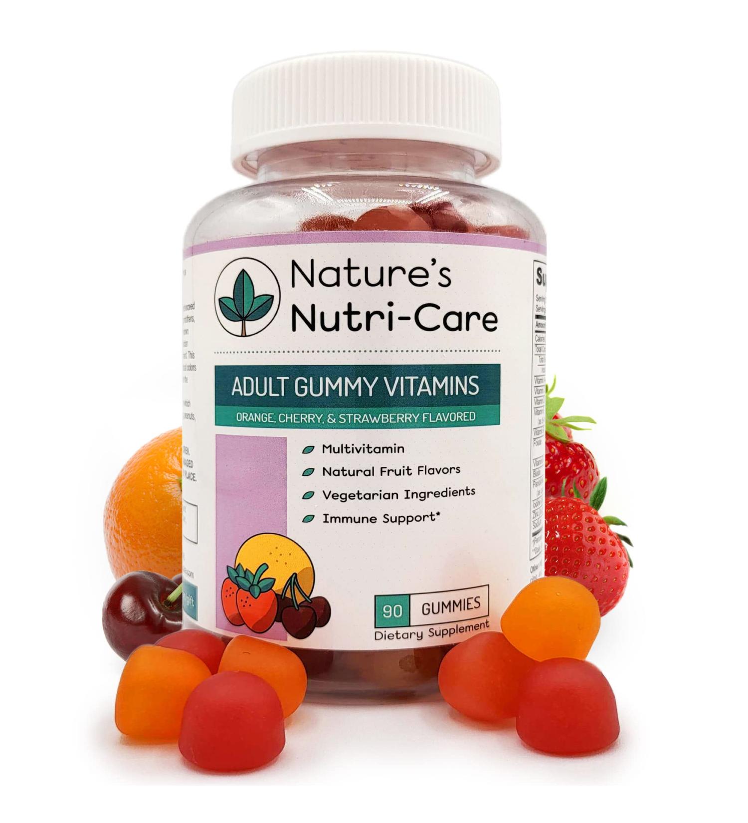 Nature's Nutri-Care Gummy Vitamins - Multivitamins for Women and Men - Vegetarian Chewable Supplements - Made in USA - 60 Servings - Buy Online on GoSupps.com