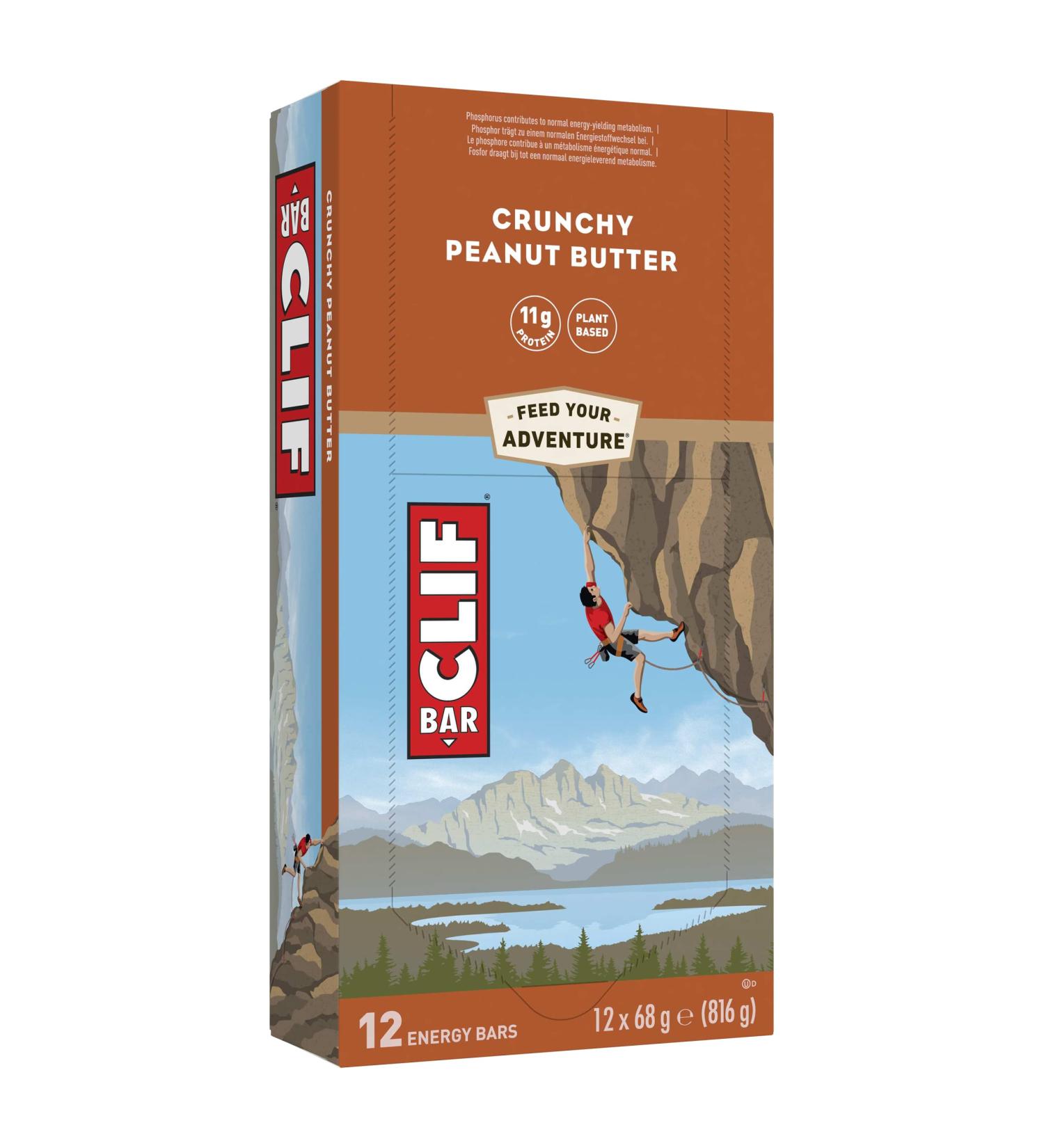 CLIF Bar ENERGY BAR | Plant Based Protein | Vitamins B12 & B6 | Crunchy Peanut Butter | 12 Bars x 68g - Buy Online on GoSupps.com