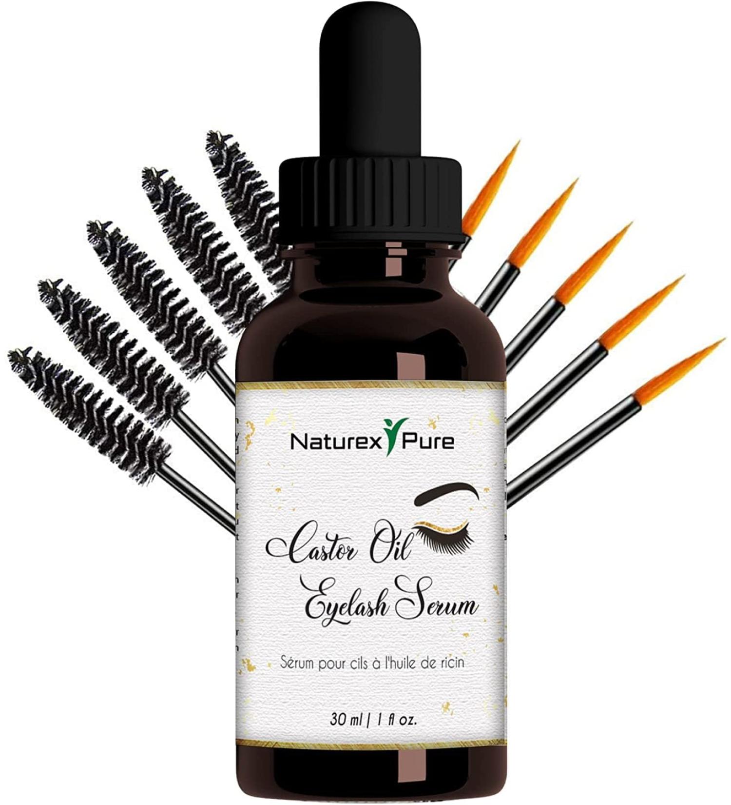 Castor Oil for Eyelashes & Eyebrows - Non-Sticky Formula | NaturexPure 30ml - Boost Growth & Nourish Naturally - Buy Online on GoSupps.com
