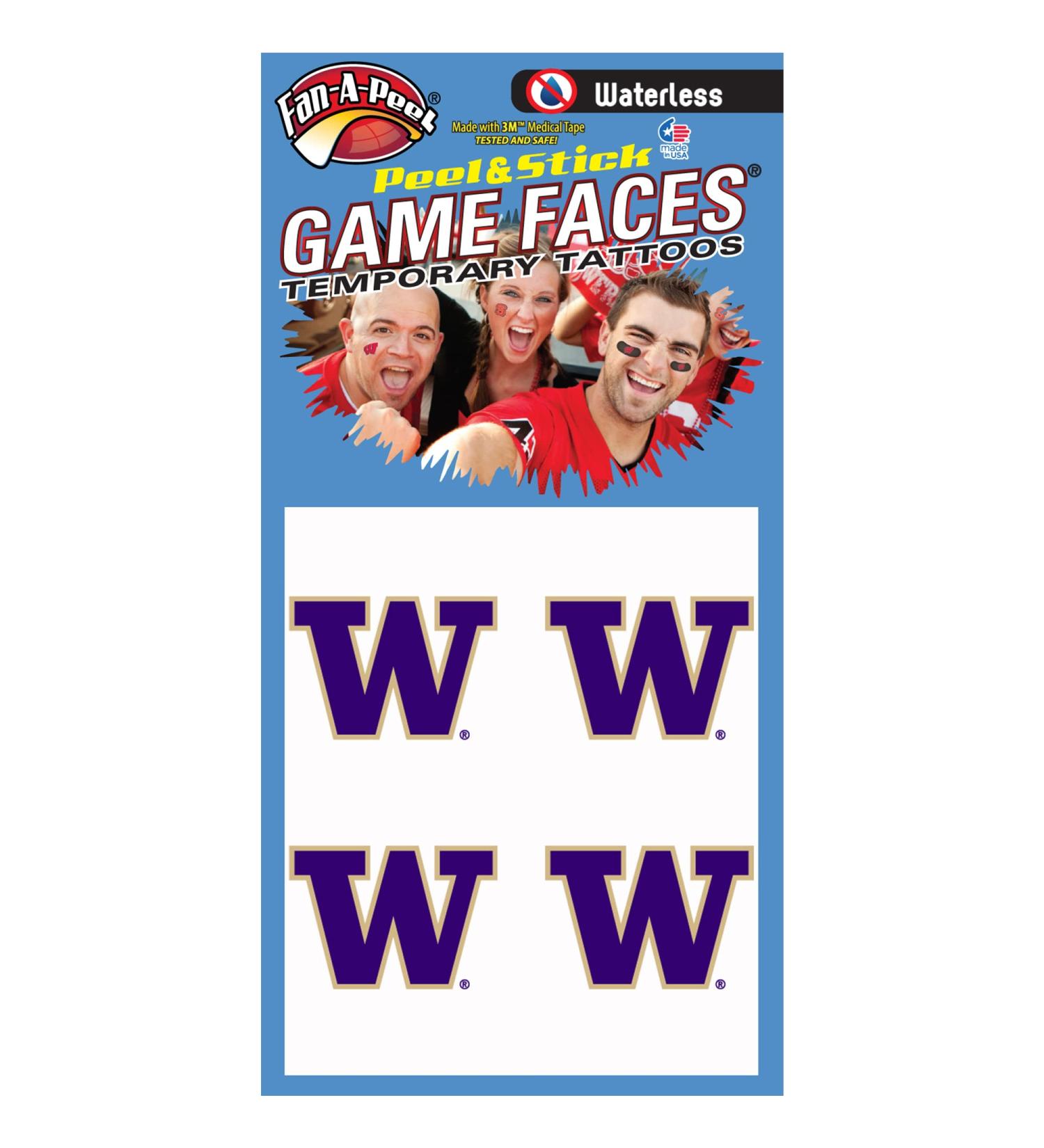 Fan-A-Peel Washington Waterless Temporary Tattoos - Hypoallergenic Peel and Stick Waterproof Temporary Tattoos Logo