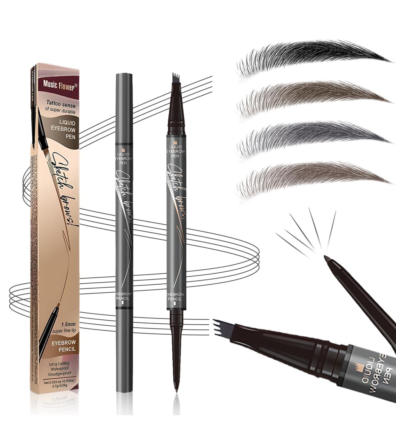 4-Tip Microblading Eyebrow Pen Waterproof Eyebrow Pencil Microblade Eyebrow Pens for Women Long-Lasting Magic Eye Brow Pencil with 4 Fork Tip for Makeup Cosmetics (grey) 3# Grey - Buy Online on GoSupps.com