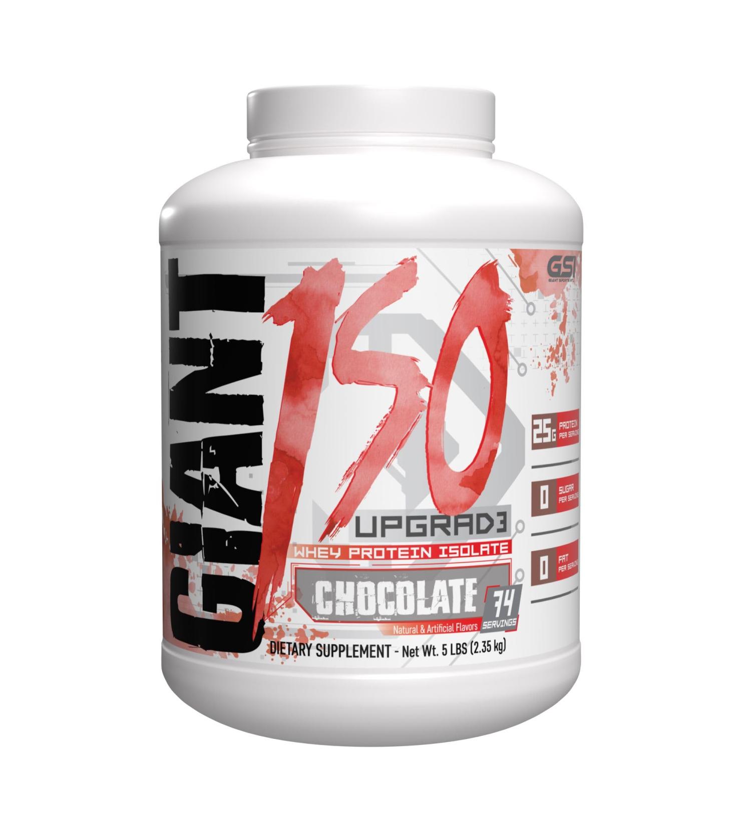 Buy Giant Edge Series 100% Whey Protein Isolate - 25g Pure Whey Zero Sugar & Fat 5g BCAAs - Chocolate Flavor 5 Pound - International Shipping - Buy Online on GoSupps.com