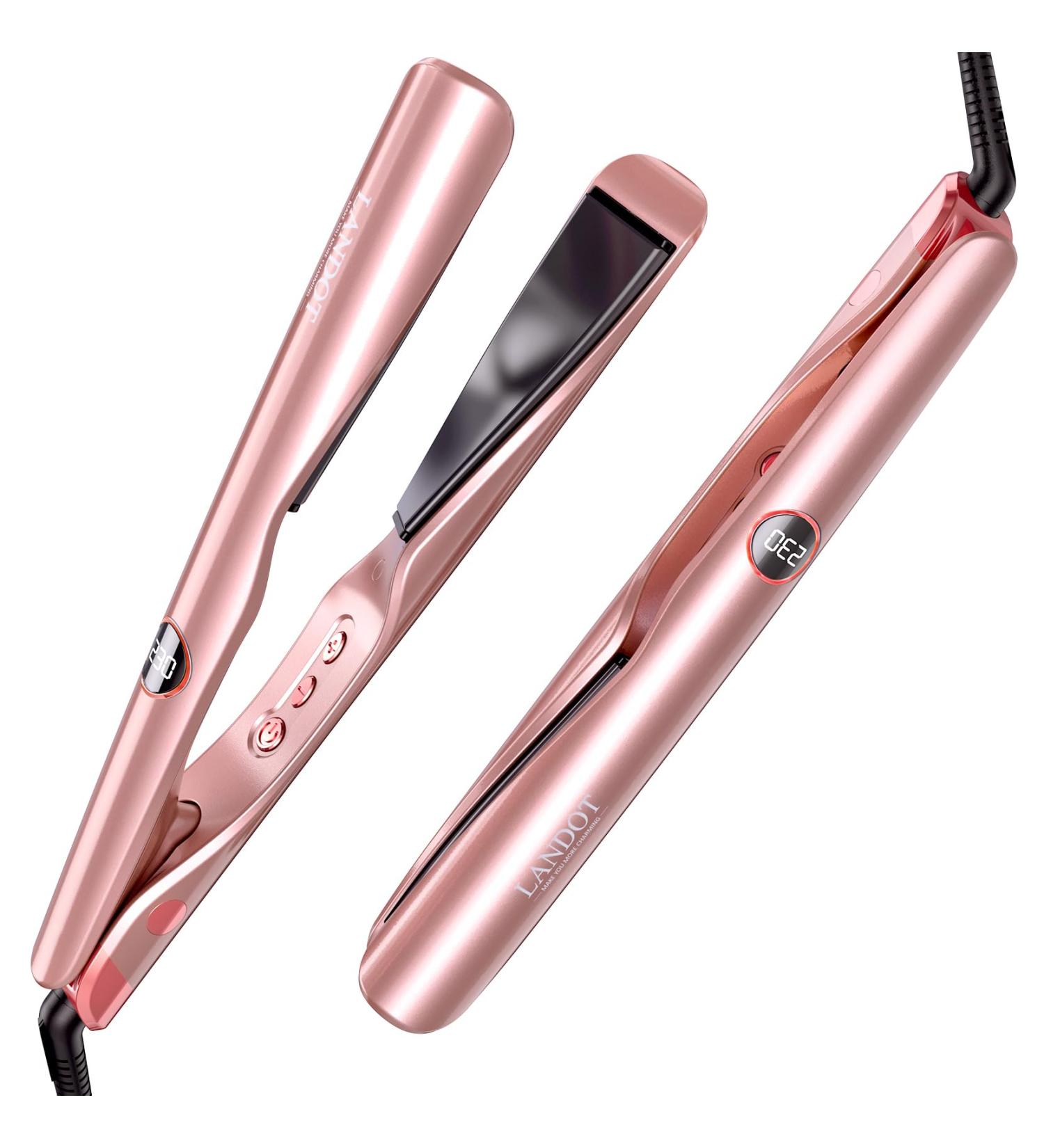 LANDOT 2 in 1 Hair Straightener & Curling Iron - Pro Flat Iron & Curler Combo for Waves & Straight Styles - International Shipping available - Buy Online on GoSupps.com