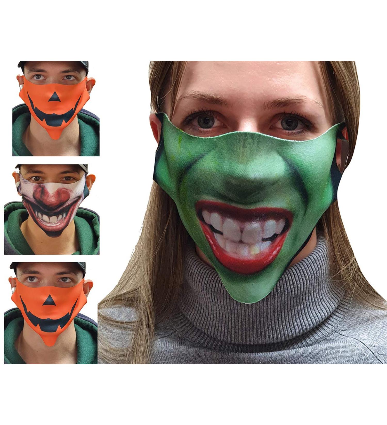 Halloween 3D Print Face Mask Cover - Unisex Washable & Reusable 4 Pack for Adults - Buy Online on GoSupps.com