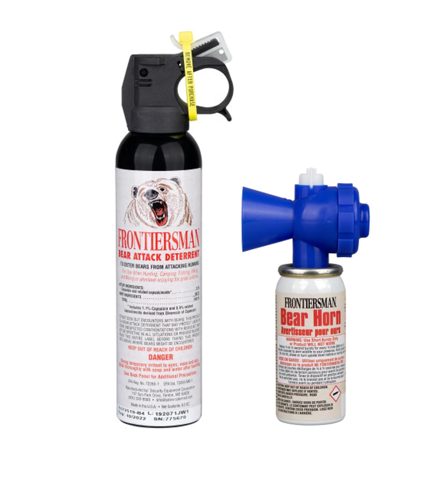SABRE Frontiersman 9.2 Ounce Bear Spray Deterrent and Bear Horn with Locking Top - Buy Online on GoSupps.com