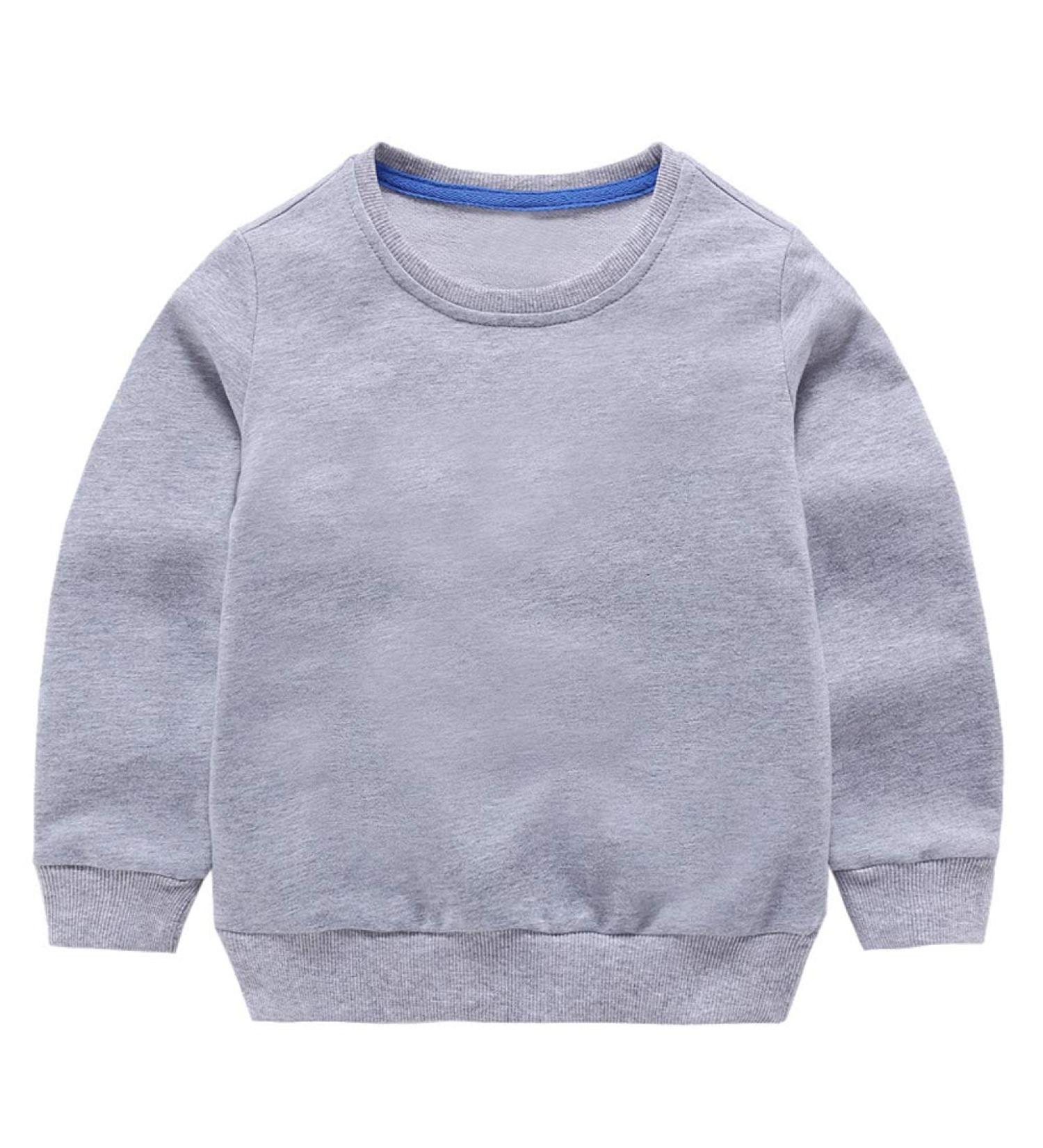 Taigood Boys Cotton Sweatshirt | Long Sleeve Pullover T-Shirt for Kids 4-5 Years Gray - Buy Online on GoSupps.com