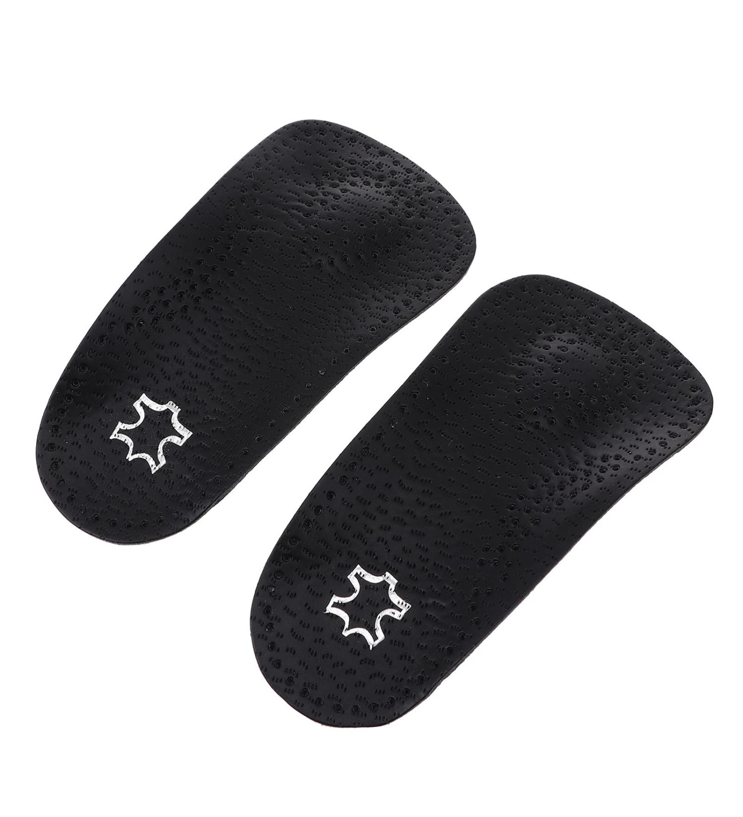 Doitool Leather Half Shoe Insoles - Orthopedic Foot Cushions for Heel Pain & Flat Feet - 18cm Black (Size 41-42) - Alleviate Plantar Fasciitis & Heel Spurs - Buy Online on GoSupps.com