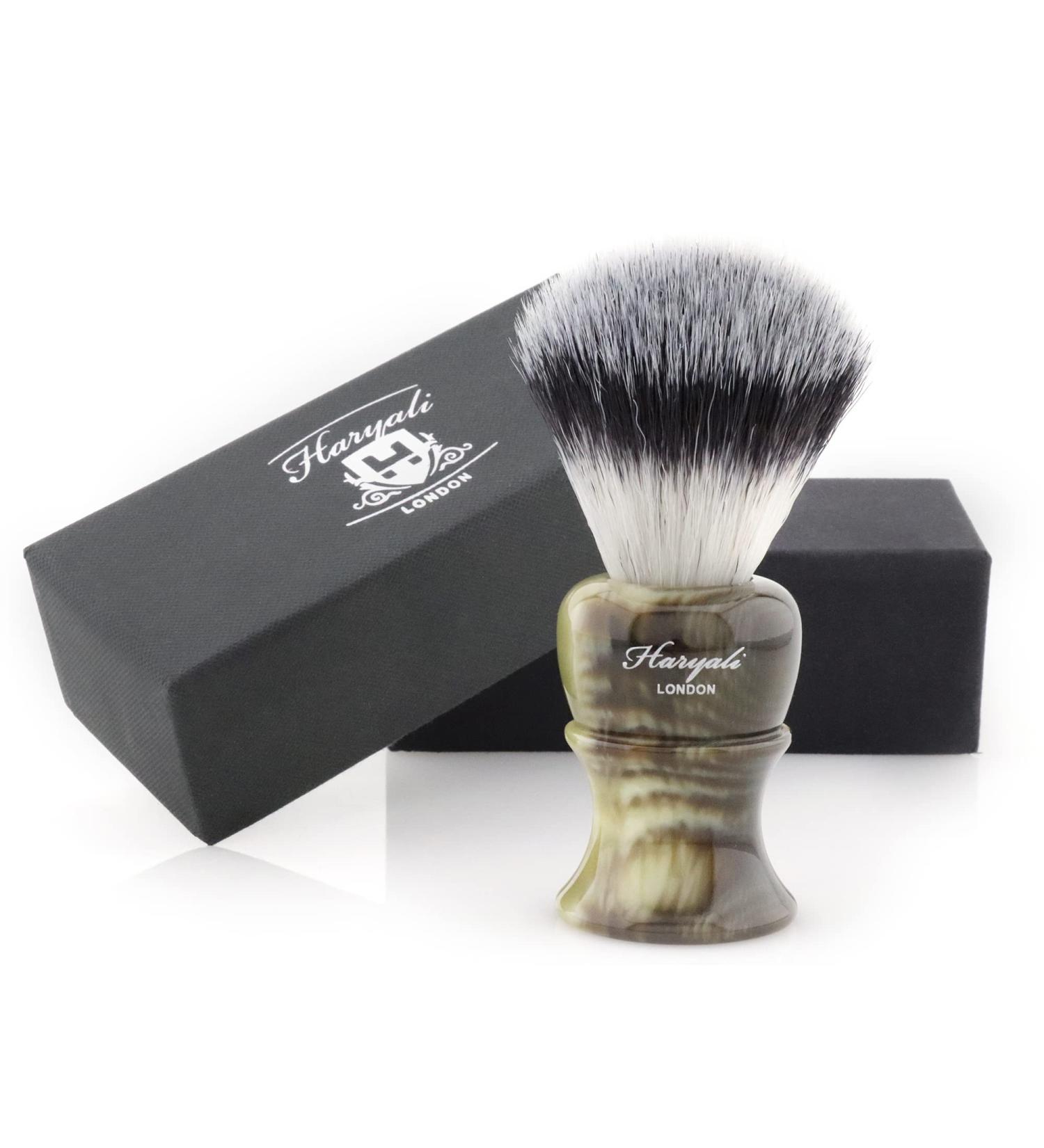 Haryali London Synthetic Shaving Brush | Elegant Design Buffalo Horn Imitation Handle - Premium Razor Brush for Men - Buy Online on GoSupps.com