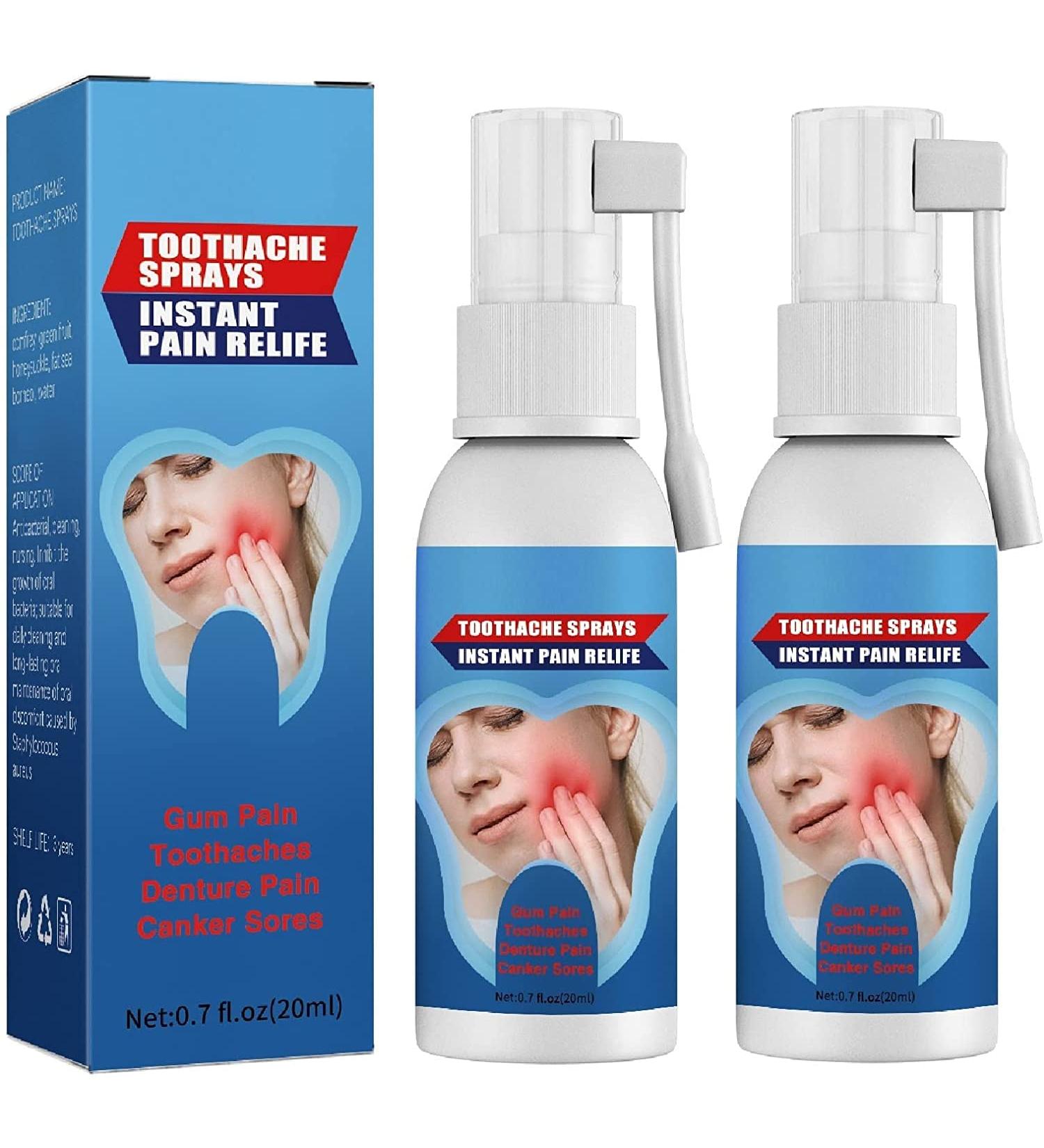 Freeze-ache Rapid Relief Dental Spray Teeth Treatment Relief Toothache Muscle Pain Sprays Remedies Teeth Pain Relief Spray for Teeth Treatment Relief Toothache Muscle Pain (2pcs) - Buy Online on GoSupps.com