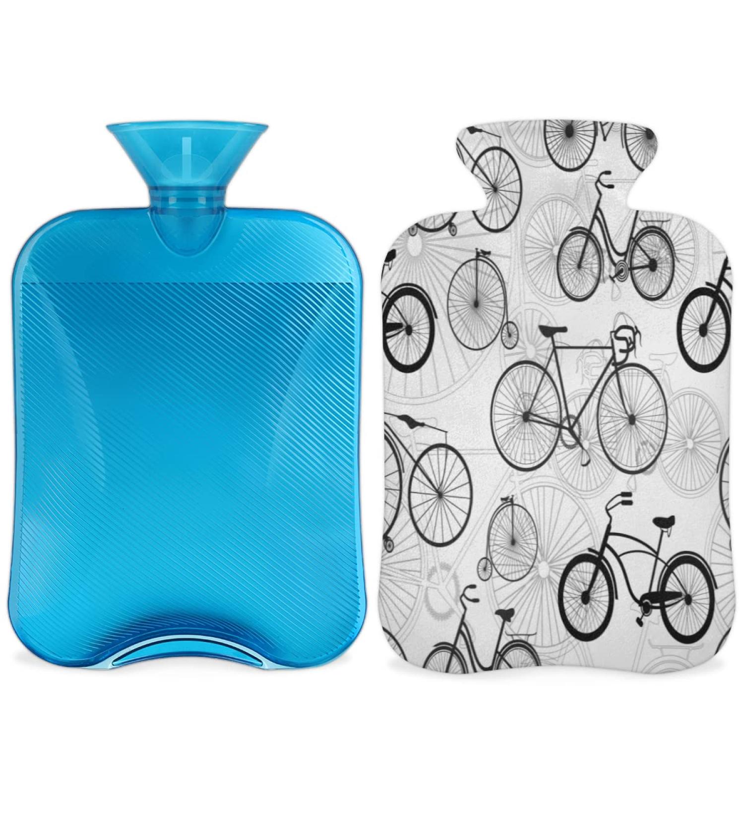 Buy 2L Hot Water Bottle with Funny Bicycle Cover - Ideal for Pain Relief Cold Therapy & Menstrual Cramps | PVC Ice & Warm-Up Bags - Buy Online on GoSupps.com