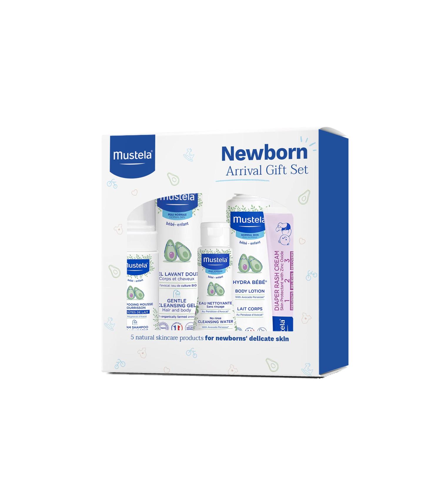 Mustela Newborn Arrival Gift Set - Baby Skincare & Bath Time Essentials - Natural & Plant Based - 5 Items Set - Buy Online on GoSupps.com