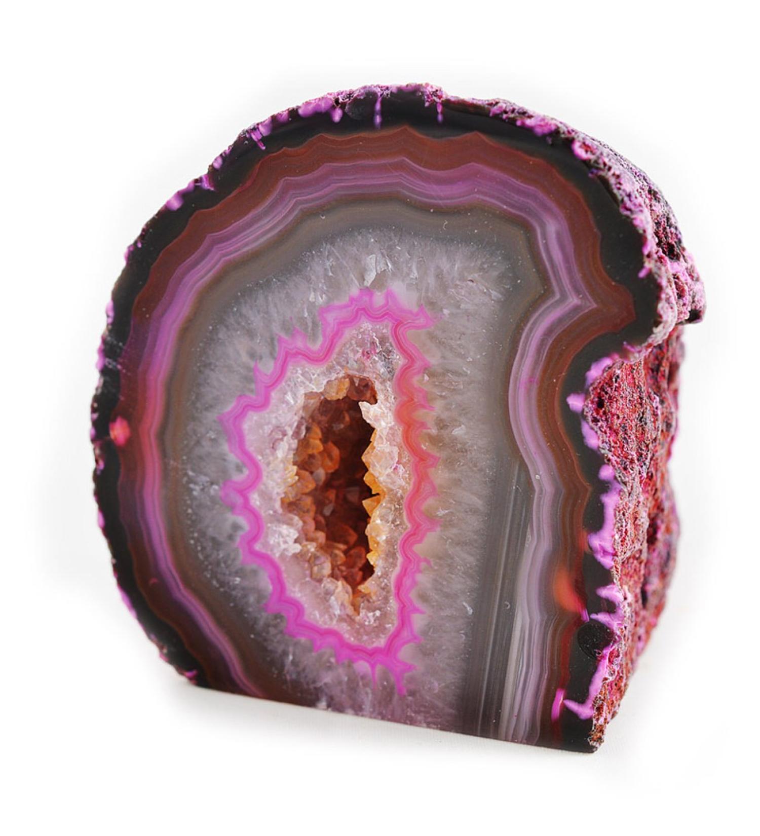 Natural Pink Agate Geode - Genuine Crystal for Home Decor and Healing - Buy Online on GoSupps.com