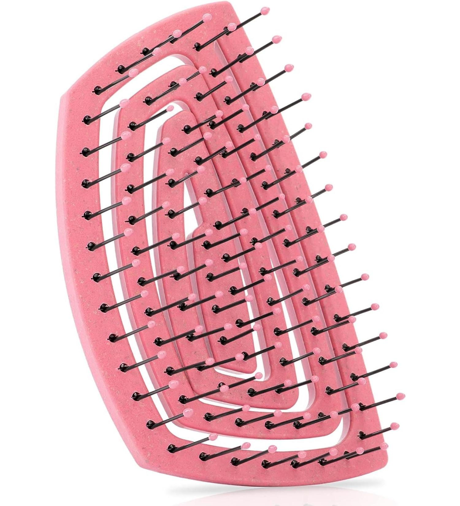 Ninabella Mini V2 Bio Hairbrush - Anti-Ziep Professional Brush for Long & Curly Hair - Perfect Travel Brush for Women & Kids - Pink - Buy Online on GoSupps.com