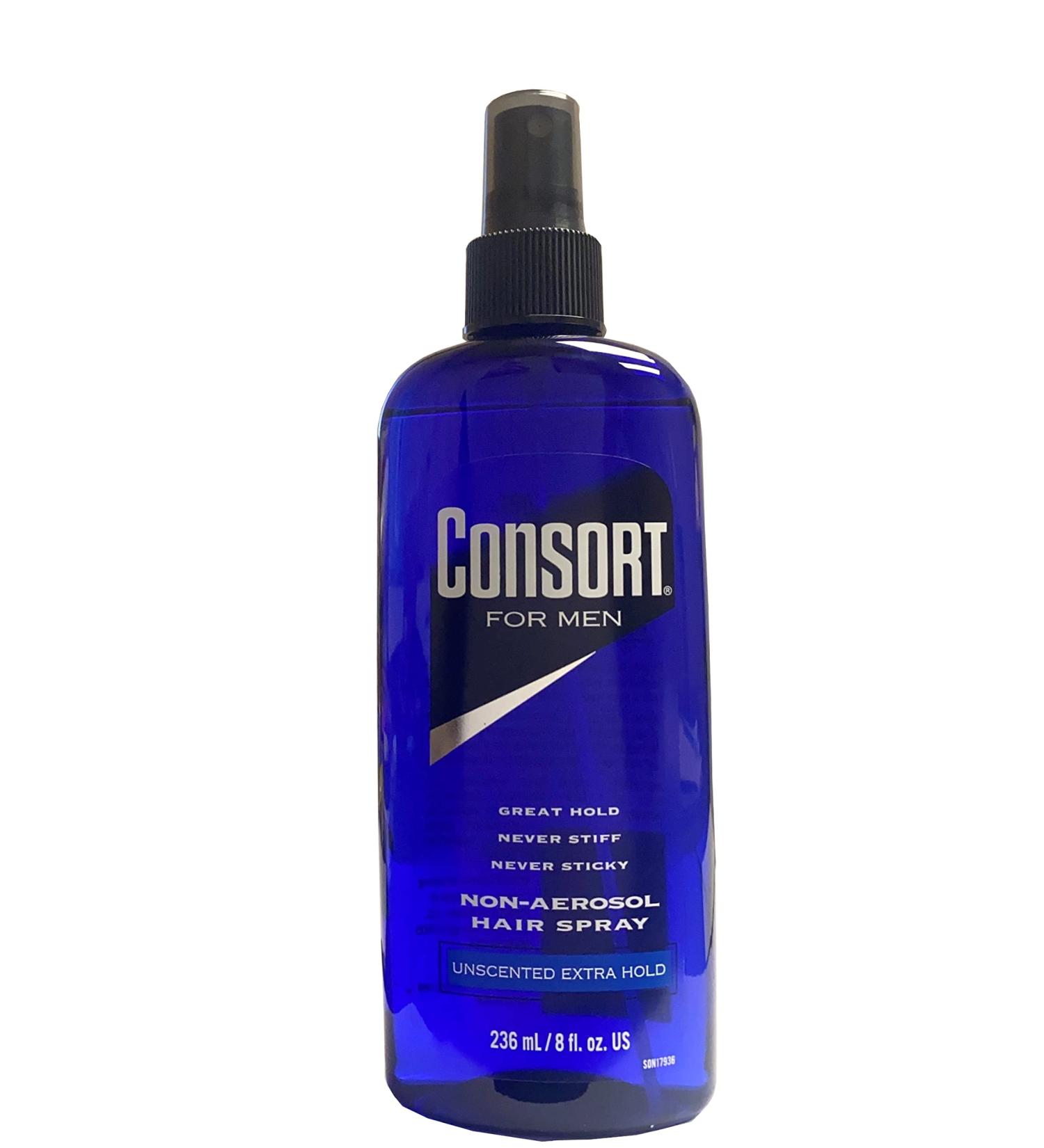 CONSORT Hair Spray for Men Unscented Extra Hold Non-Aerosol - 8 Oz (Pack of 11)