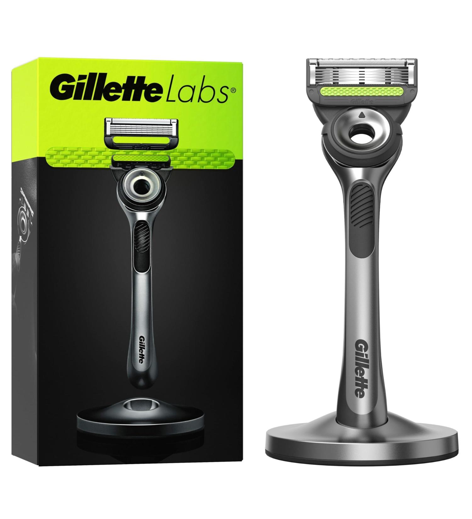 Gillette Labs Wet Razor for Men - Premium Magnetic Dock & Cleaning Element Gift - Includes 1 Blade - Perfect for Grooming - Buy Online on GoSupps.com