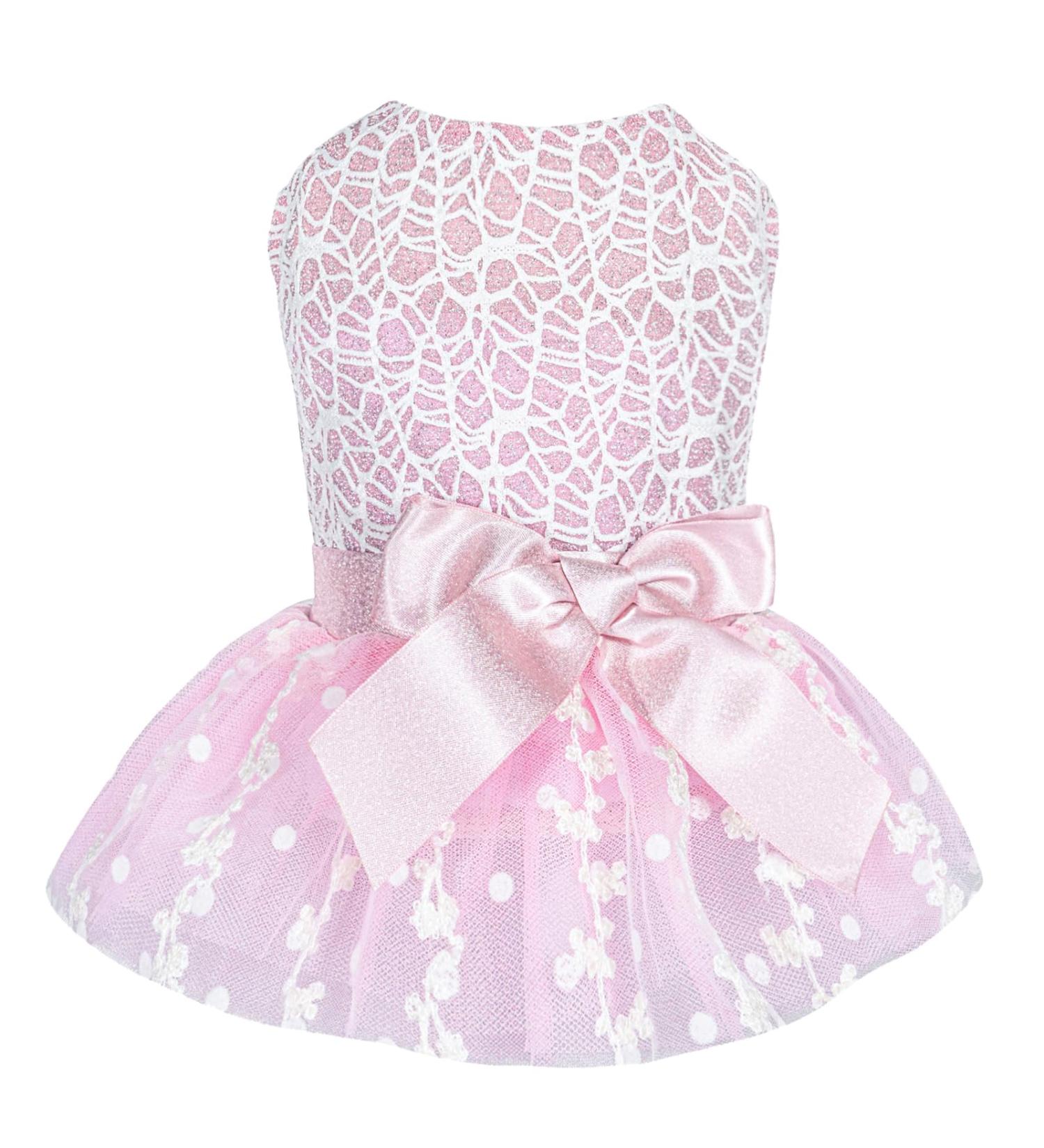 Cutebone Pink Dog Dress Outfit - Glossy Embroidered Tutu Skirt for Puppies | Perfect Pet Clothing for Weddings & Birthday Parties | DD16XXS-DE XXS Red Embroidered Dress - Buy Online on GoSupps.com