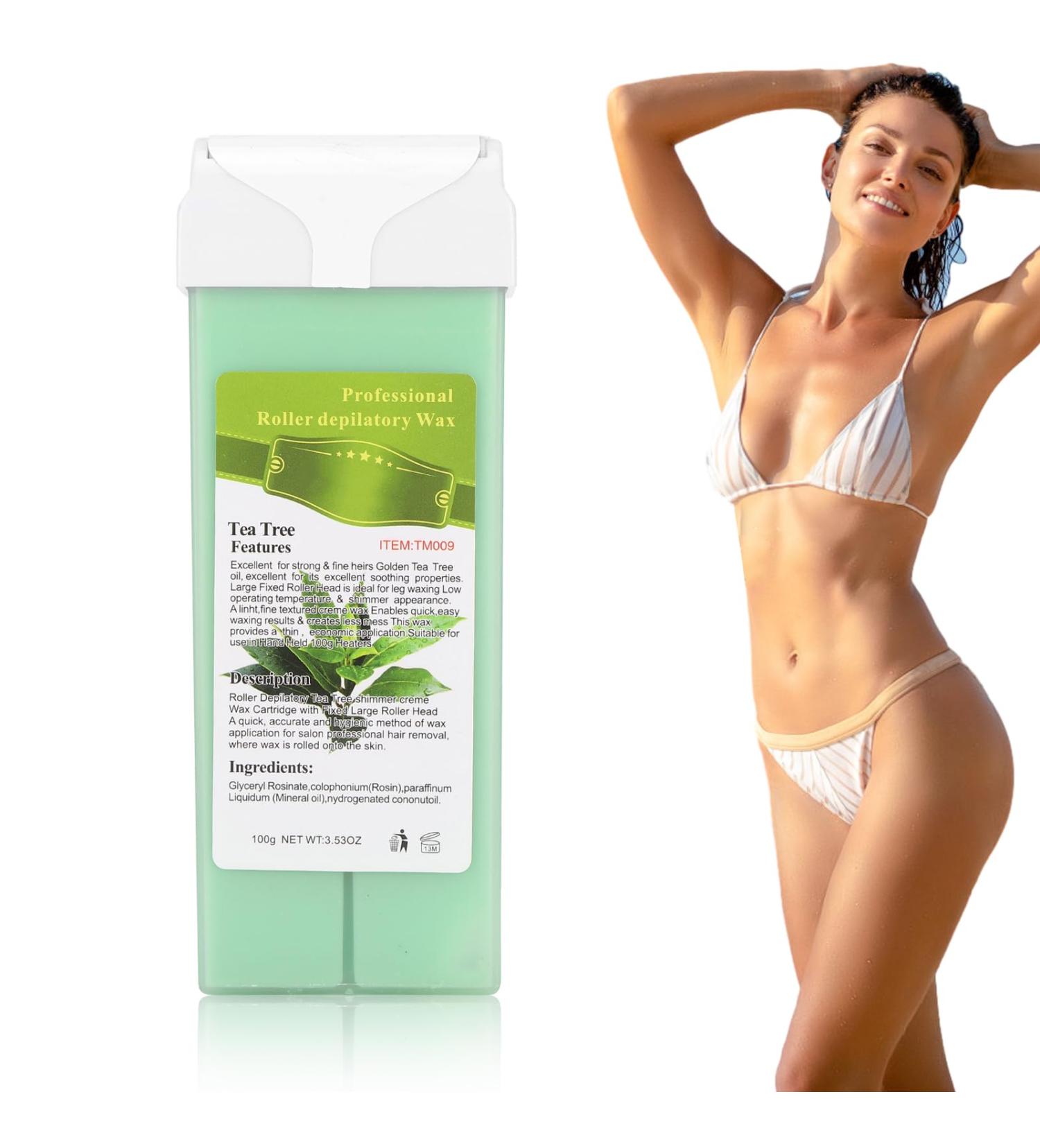 Hair Removal Roll-On Wax for Sensitive Skin - Tea Tree Depilatory Wax Cartridge | International Shipping - Buy Online on GoSupps.com