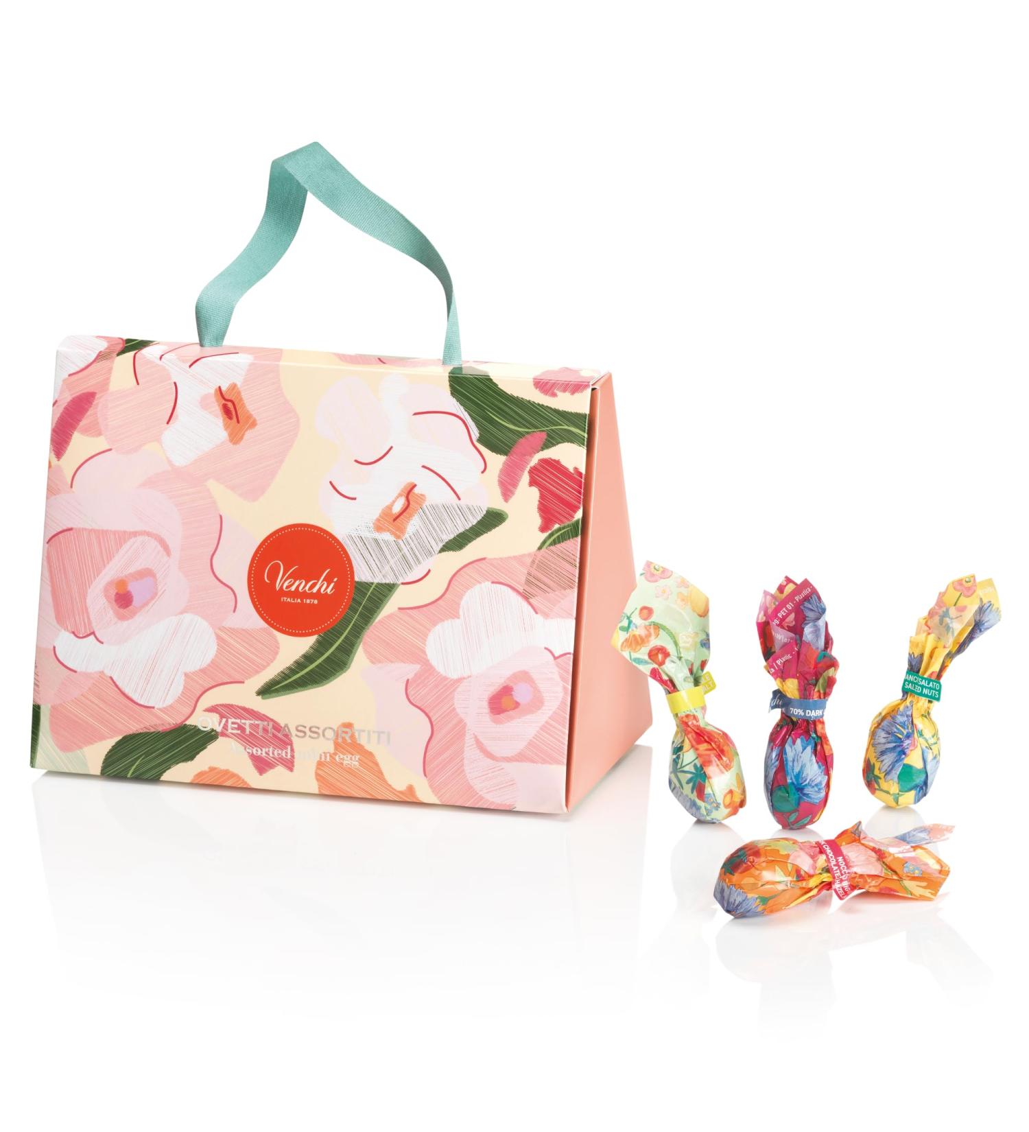 Venchi - Petit Sac Cadeau Camelia 17 Petits ufs au Chocolat aux Fruits Secs Entiers 200 Gr Sans Gluten Collection Printemps Venchi Id e Cadeau Mini Sac - Buy Online on GoSupps.com