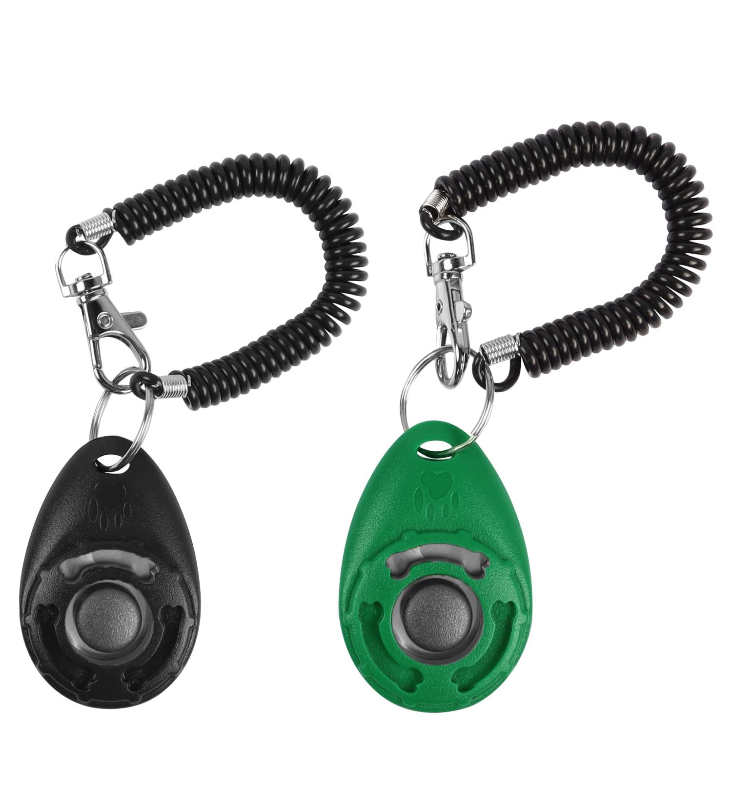 Yaodhaod 2-Pack Pet Training Clicker with Wrist Strap - Dog & Cat Behavior Training Tools (Black & Green) - International Shipping Available - Buy Online on GoSupps.com