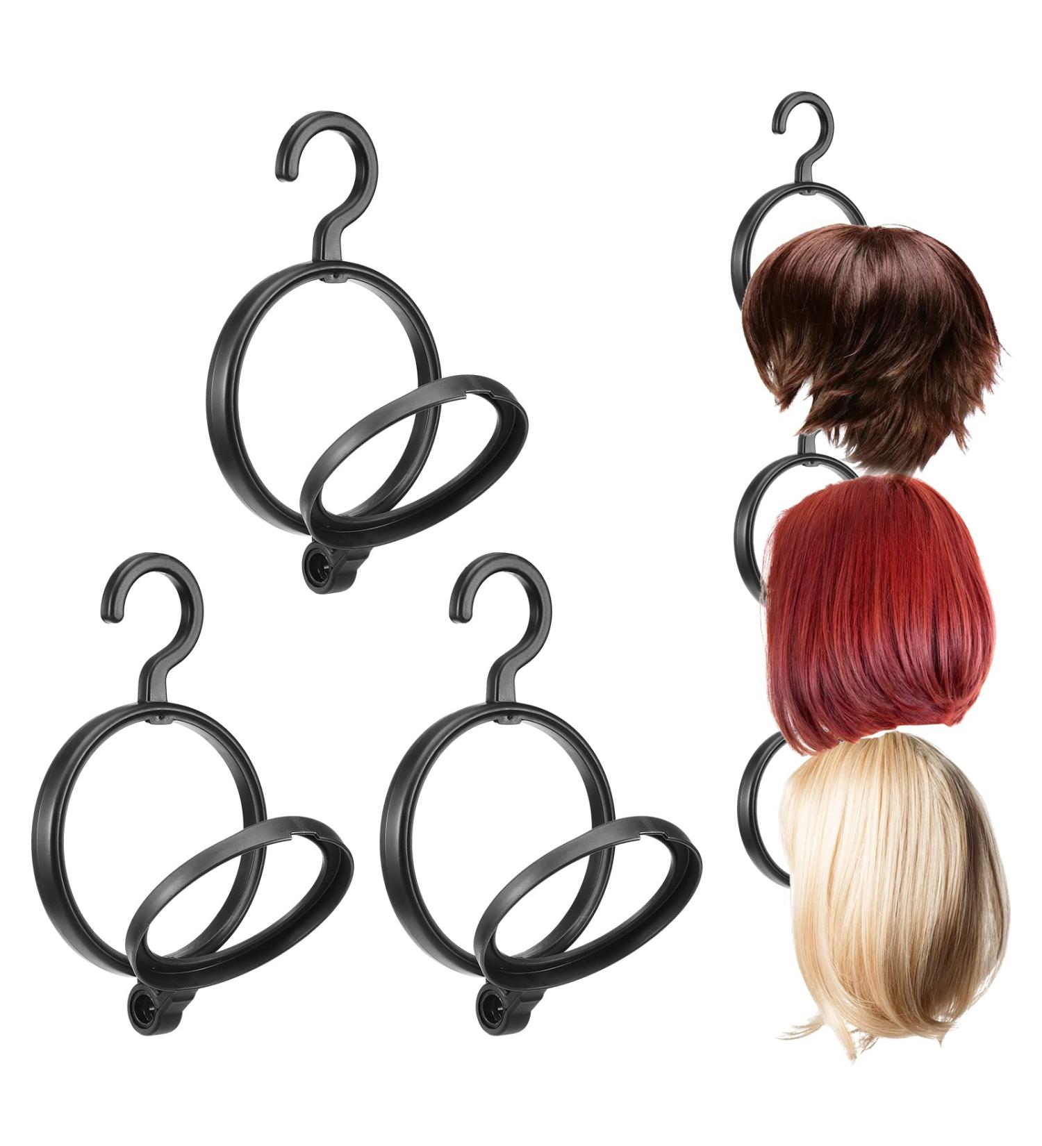 3 Pack Hanging Wig Stand - Portable Plastic Display Holder for Wigs & Hats | Collapsible & Space-Saving Wig Dryer & Storage Tool - Buy Online on GoSupps.com