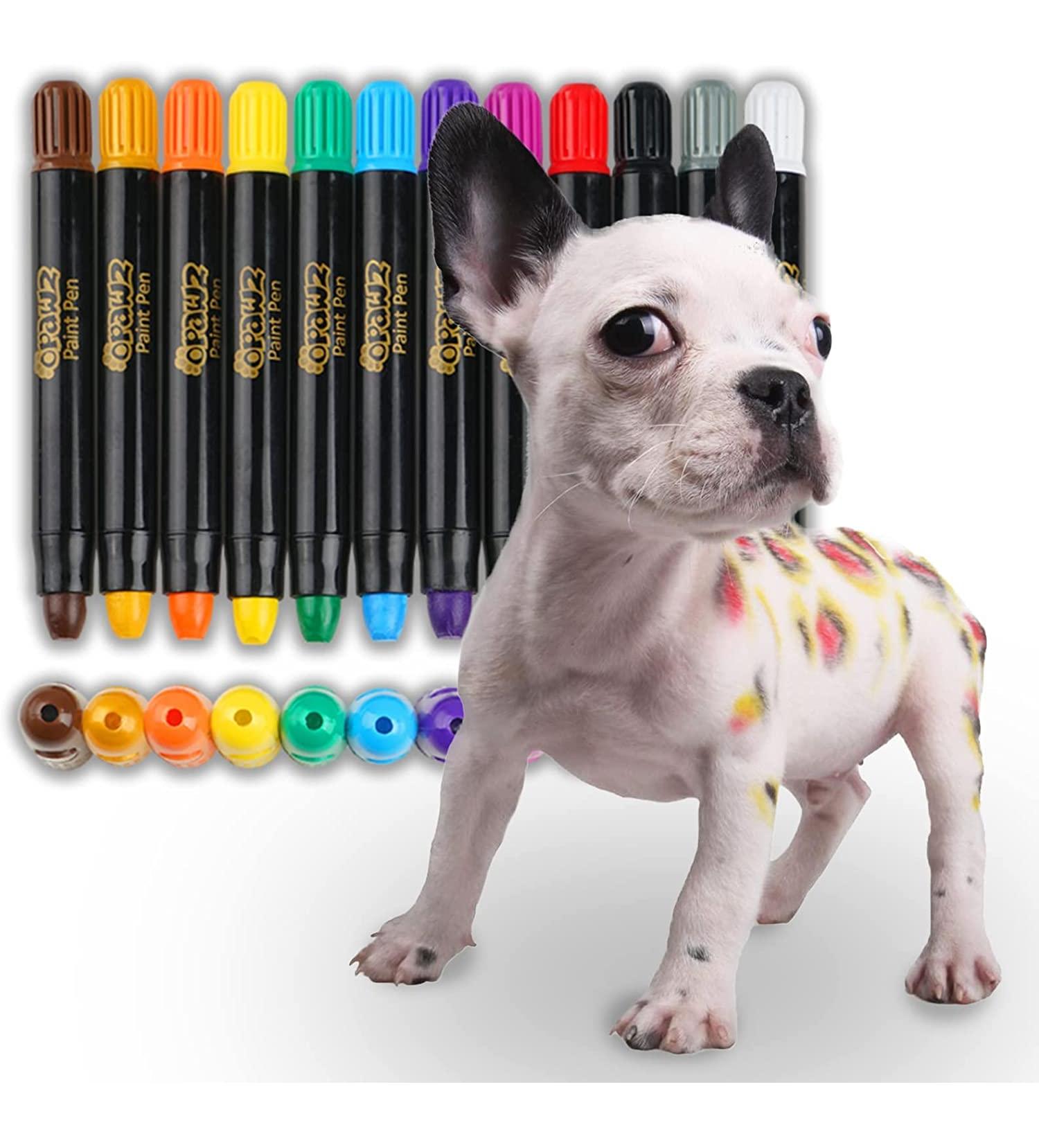 OPAWZ 12pcs Non-Toxic Dog Hair Dye Paint Pens - Washable Pet Hair Color Crayon for Dogs, Cats, Birds and Horses - Buy Online on GoSupps.com