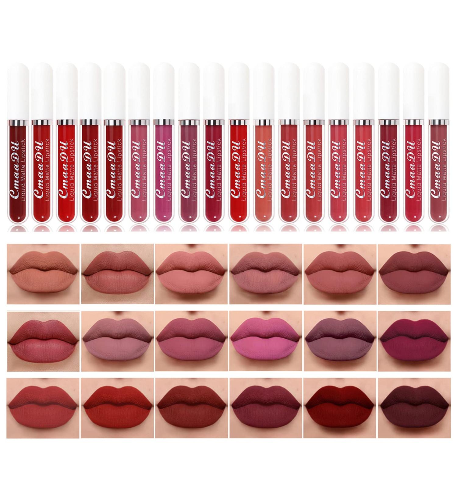 Bonnie Choice Store 18PCS Matte Liquid Lipstick Set Long-Lasting Nude Shades | Waterproof & High Pigmented Lip Gloss Set for Women - Buy Online on GoSupps.com