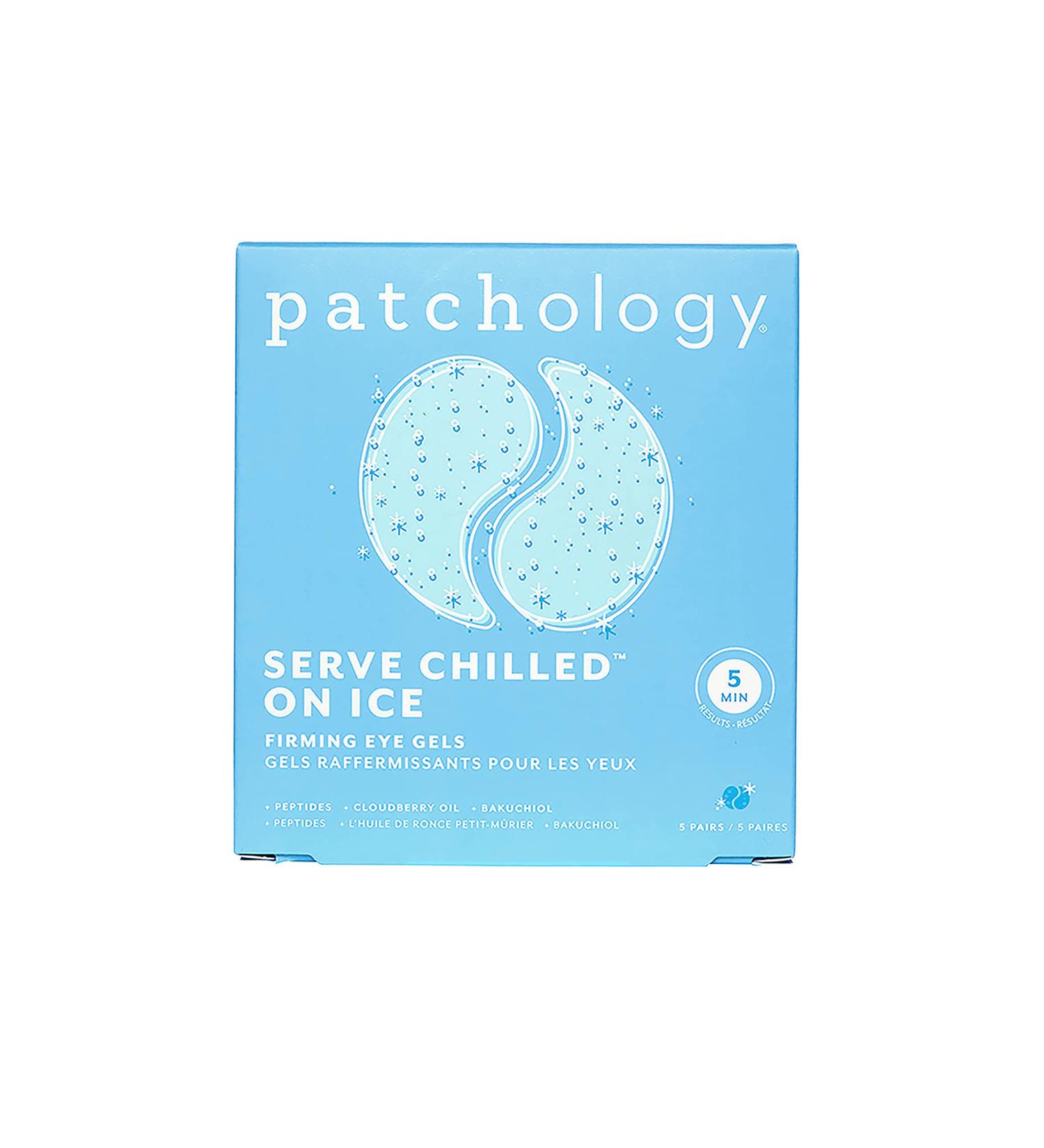 Iced Cooling Under Eye Gel Pads with Peptides Cloudberry Oil and Bakuchiol. Cool eye gels to firm skin and soothe reduce fine lines and under eye bags by Patchology - 15 Pair Jar