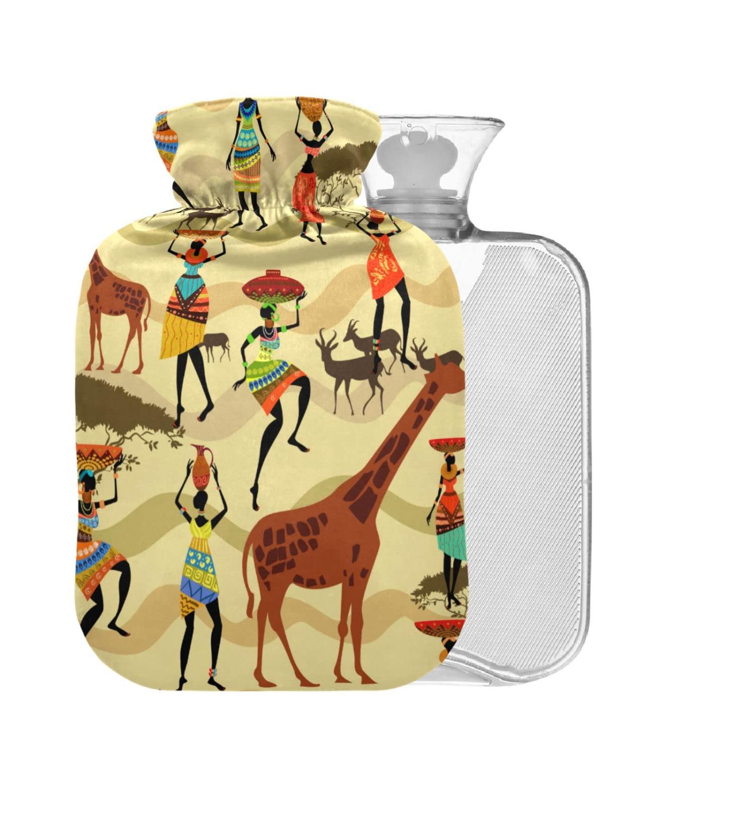 African Women Hot Water Bottle 2L | Large Pain Relief Bag with Cover | Hot & Cold Compress - Buy Online on GoSupps.com