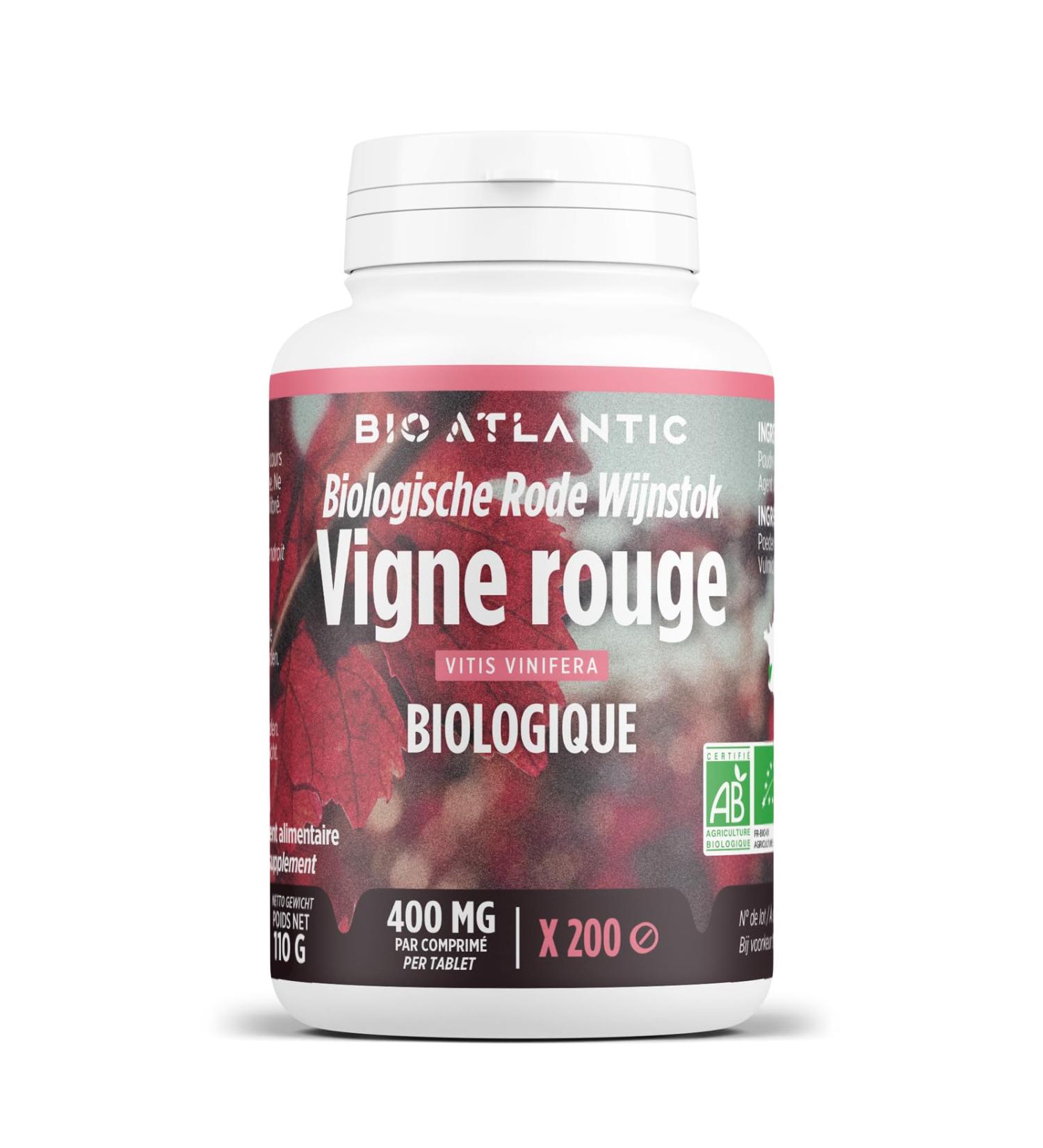 Organic Red Vine - 400 mg - 200 tablets - Bio Atlantic