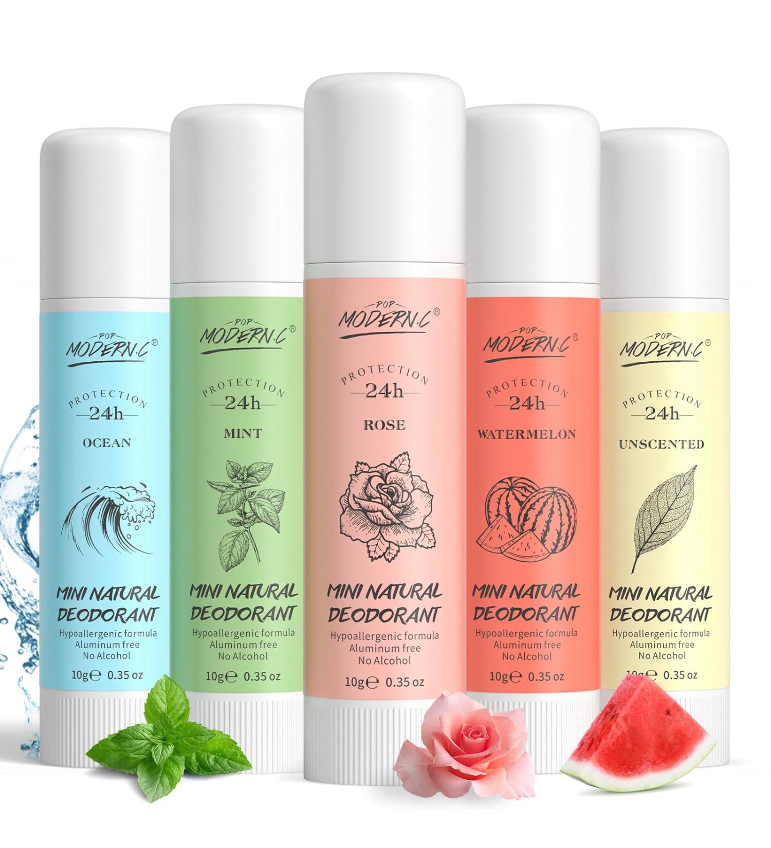 Body Deodorant Stick - Pack of 5 Mini Deodorants - Long Lasting Protection - Deodorant Stick and Antiperspirant - Pure Fresh and Natural Ingredients - Aluminum Free - Buy Online on GoSupps.com
